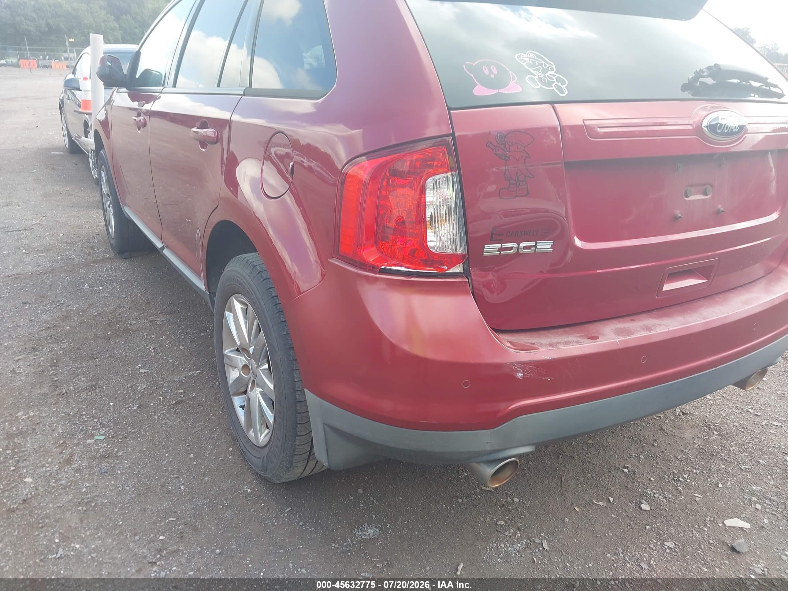 2013 Ford Edge Sel Red vin: 2FMDK3JC7DBA35057