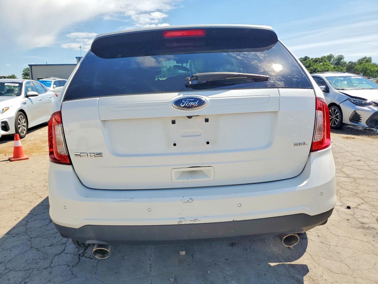 2014 Ford Edge Sel White vin: 2FMDK3JC7EBA47338