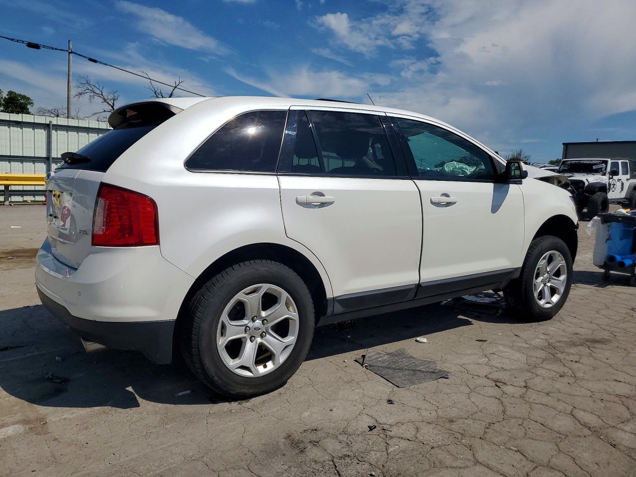 2014 Ford Edge Sel White vin: 2FMDK3JC7EBA47338