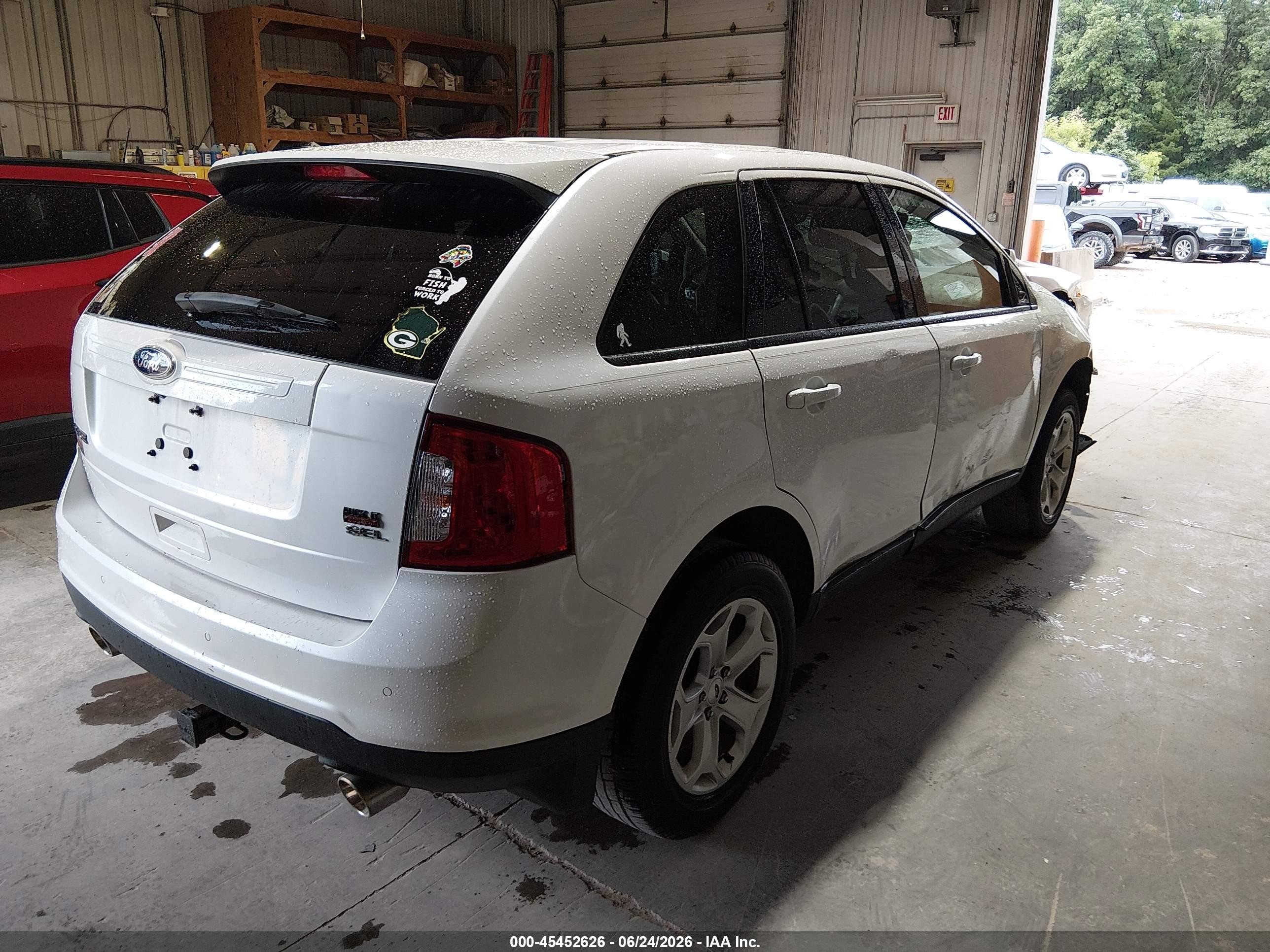 2014 Ford Edge Sel White vin: 2FMDK3JC7EBB06341