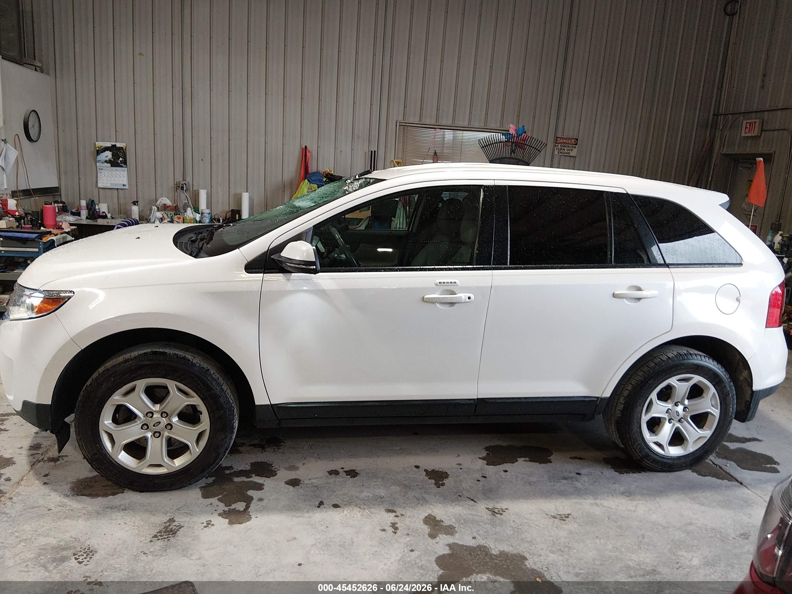 2014 Ford Edge Sel White vin: 2FMDK3JC7EBB06341