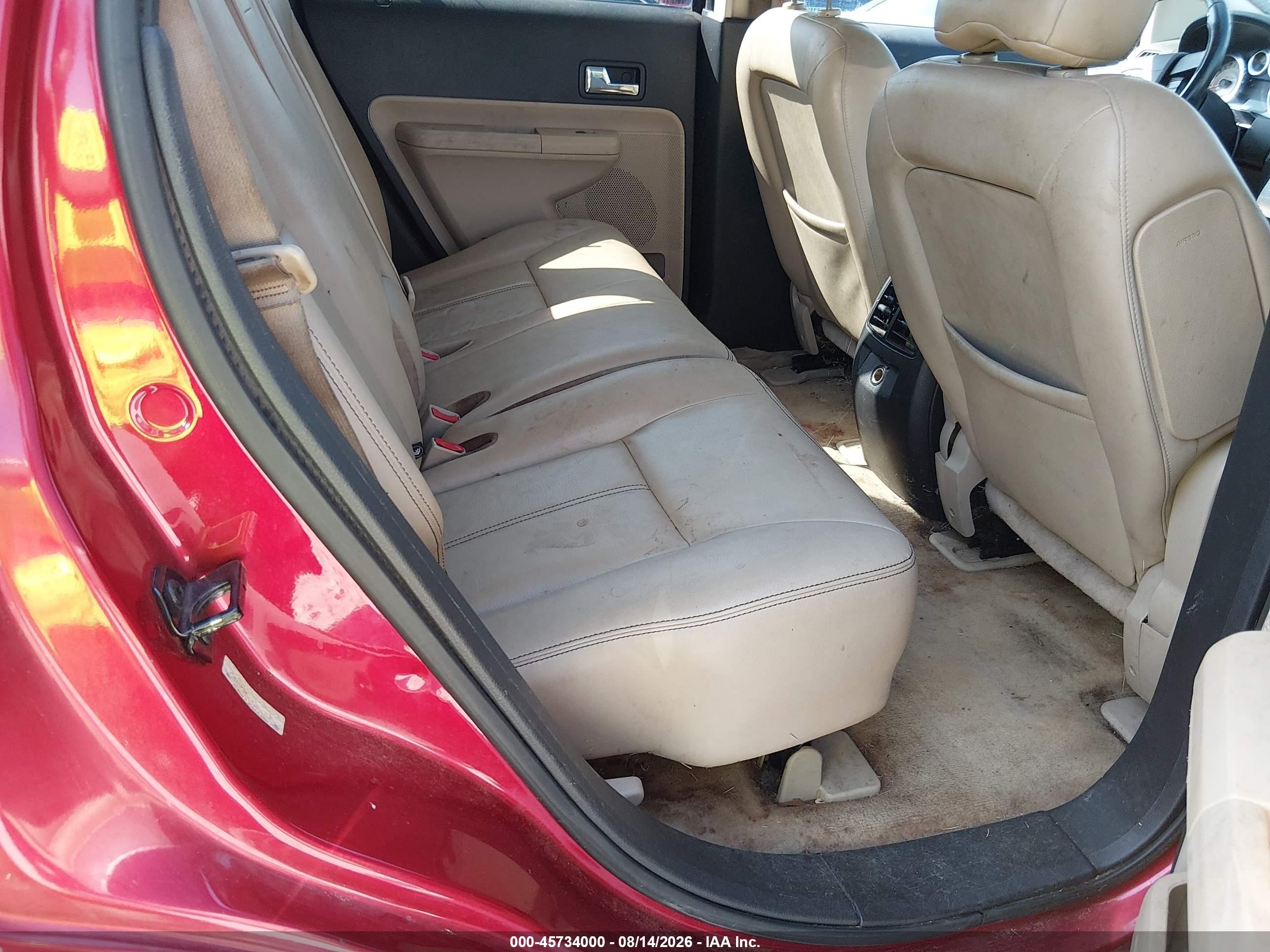 2010 Ford Edge Sel Red vin: 2FMDK3JC8ABA86742