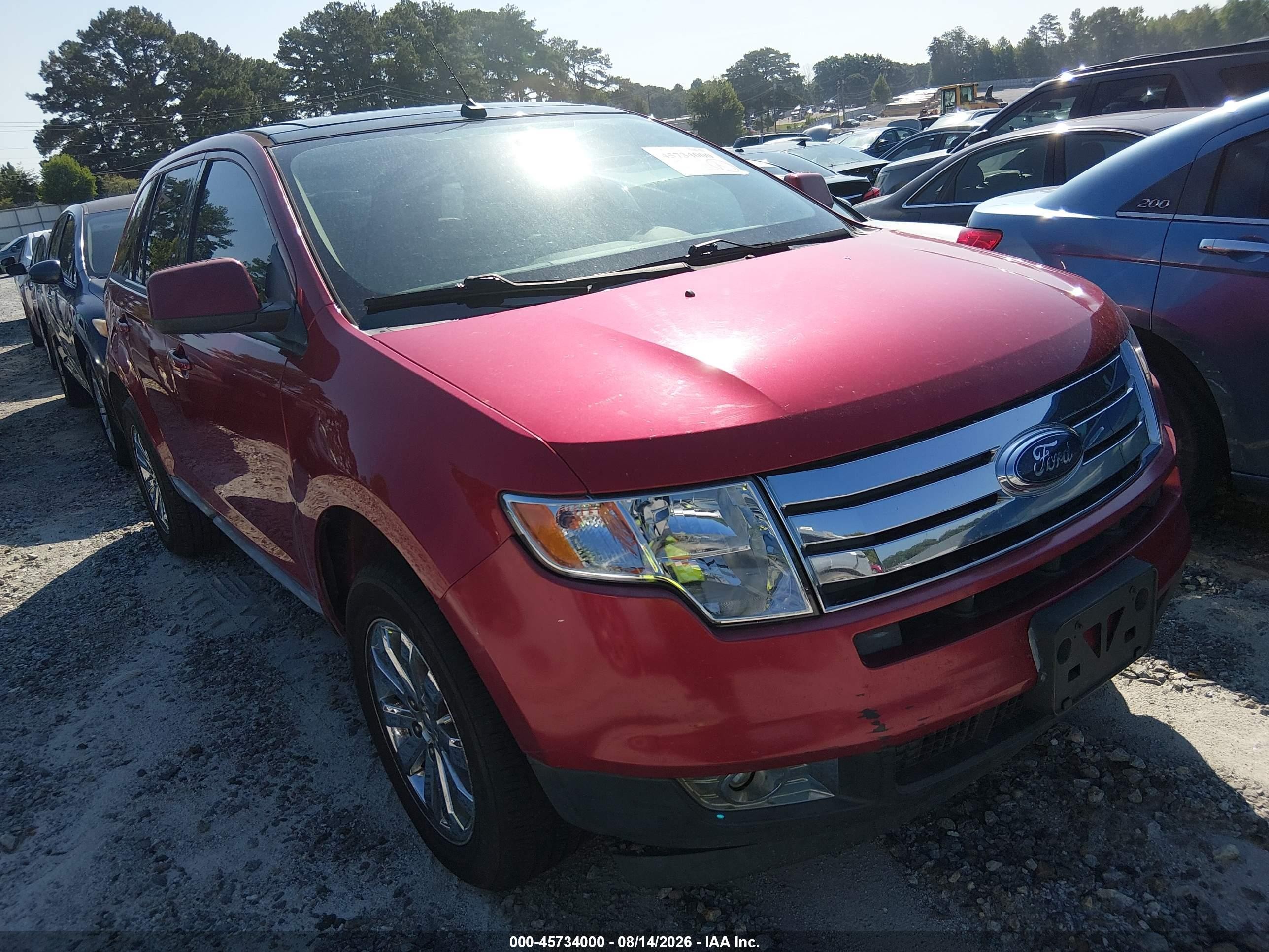 2010 Ford Edge Sel Red vin: 2FMDK3JC8ABA86742