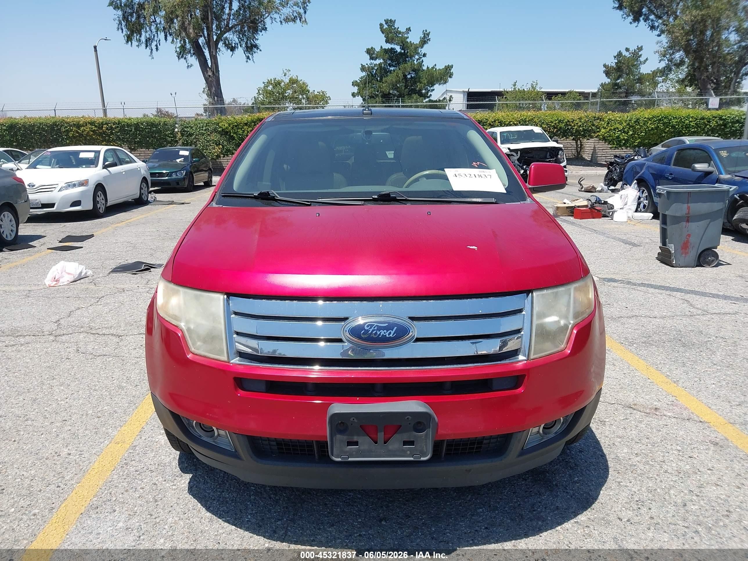 2010 Ford Edge Sel Red vin: 2FMDK3JC8ABB35888