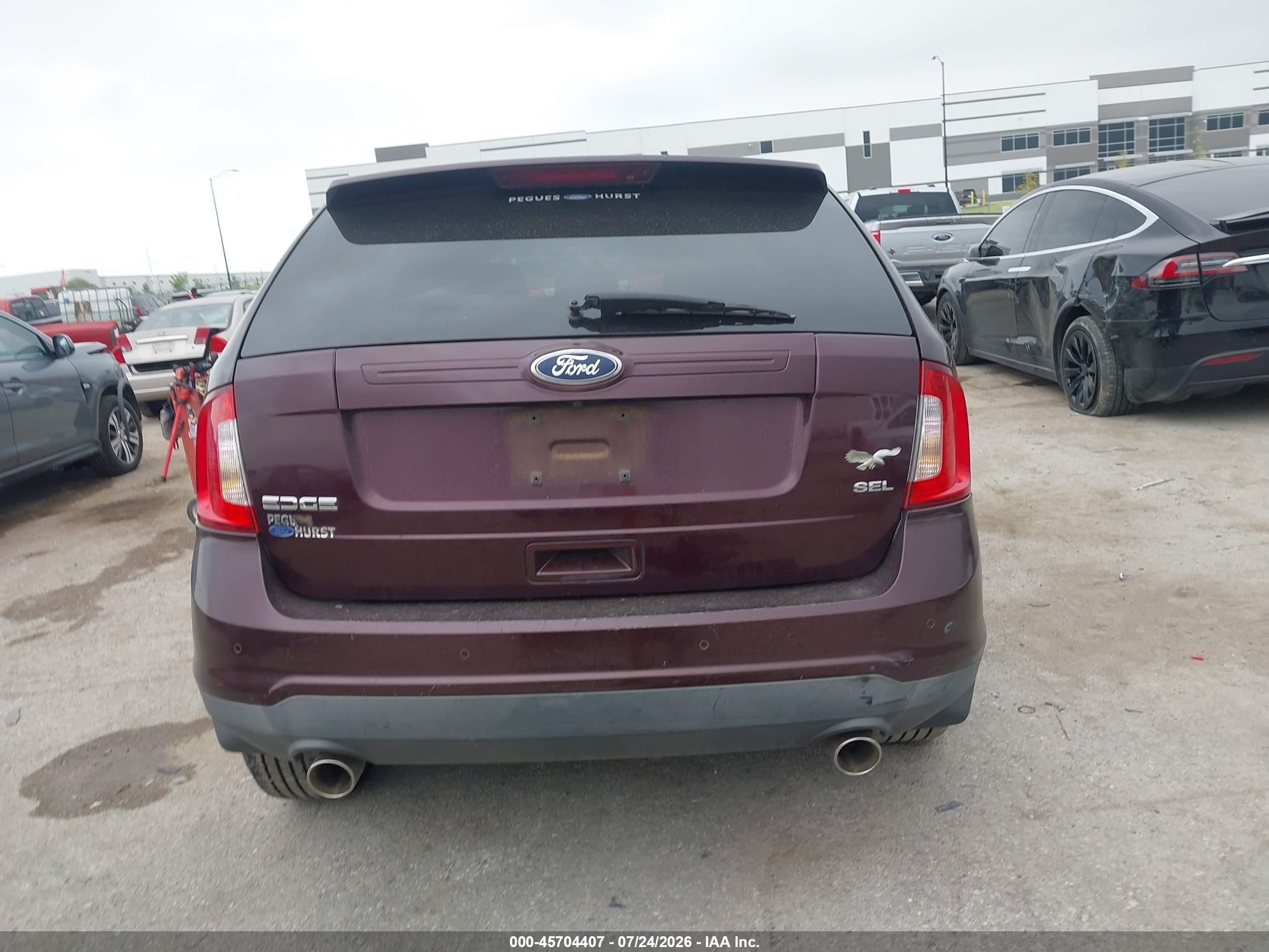 2011 Ford Edge Sel Burgundy vin: 2FMDK3JC8BBA01724