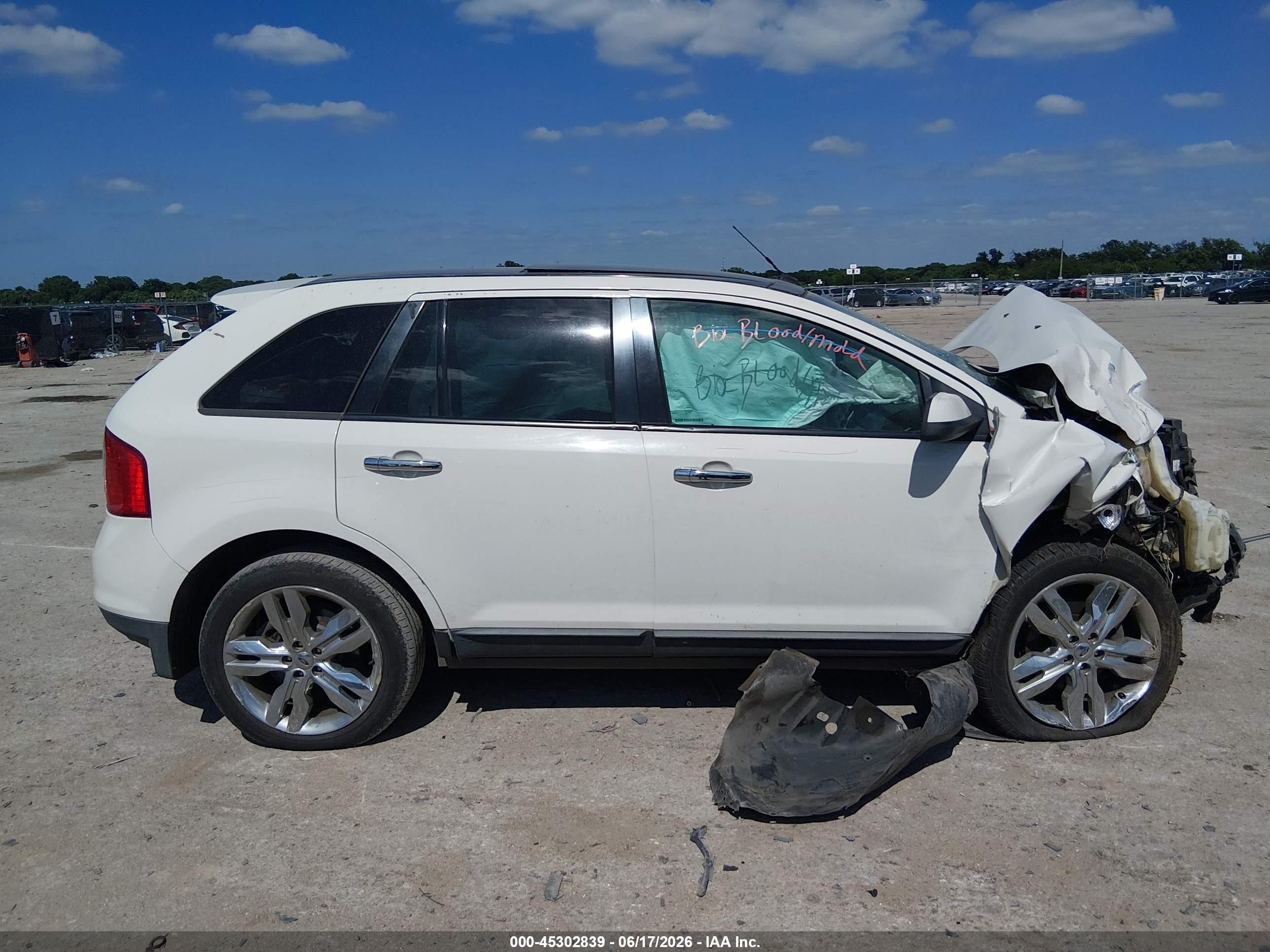 2011 Ford Edge Sel White vin: 2FMDK3JC8BBA96656