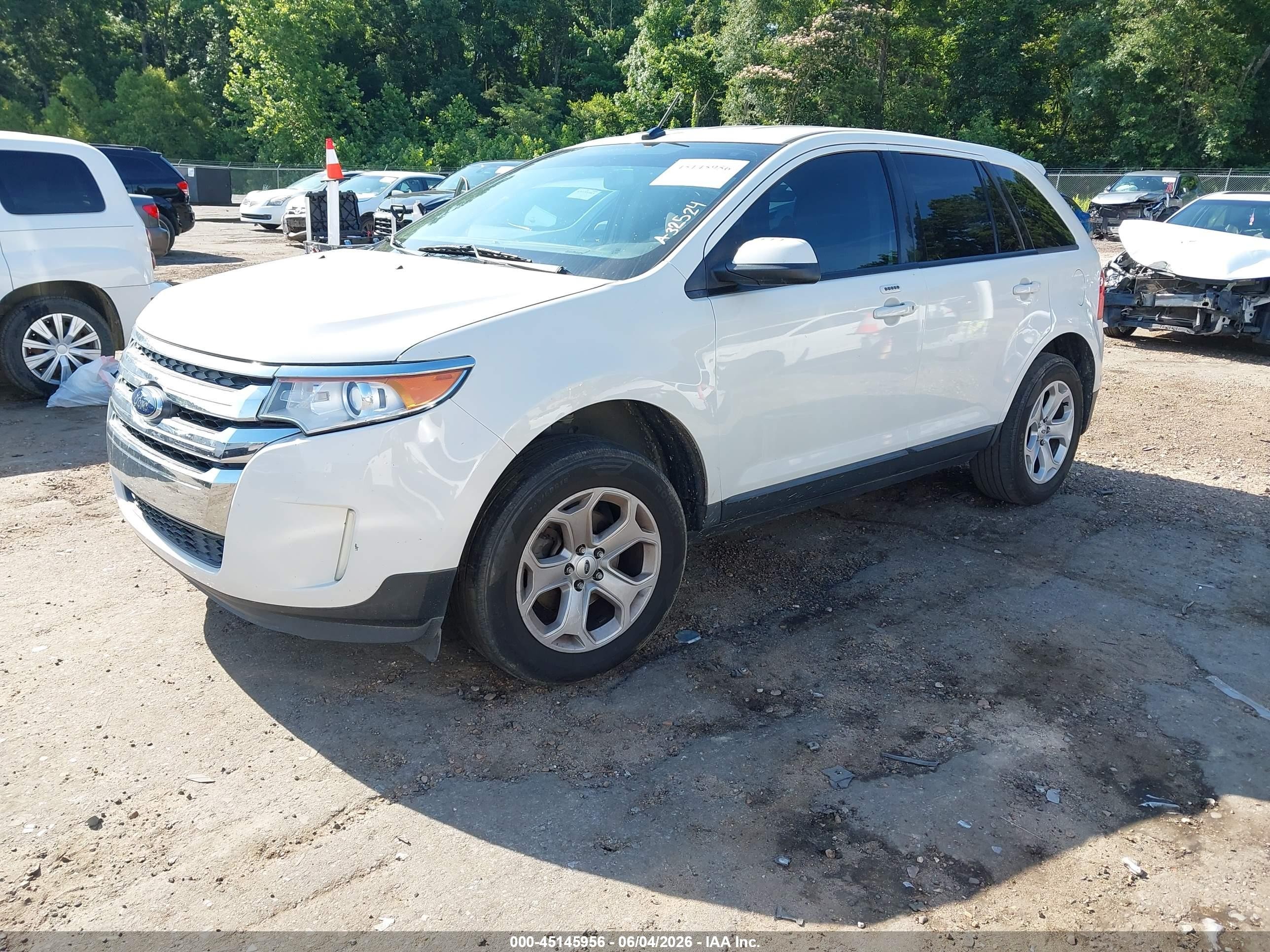 2013 Ford Edge Sel White vin: 2FMDK3JC8DBA32524