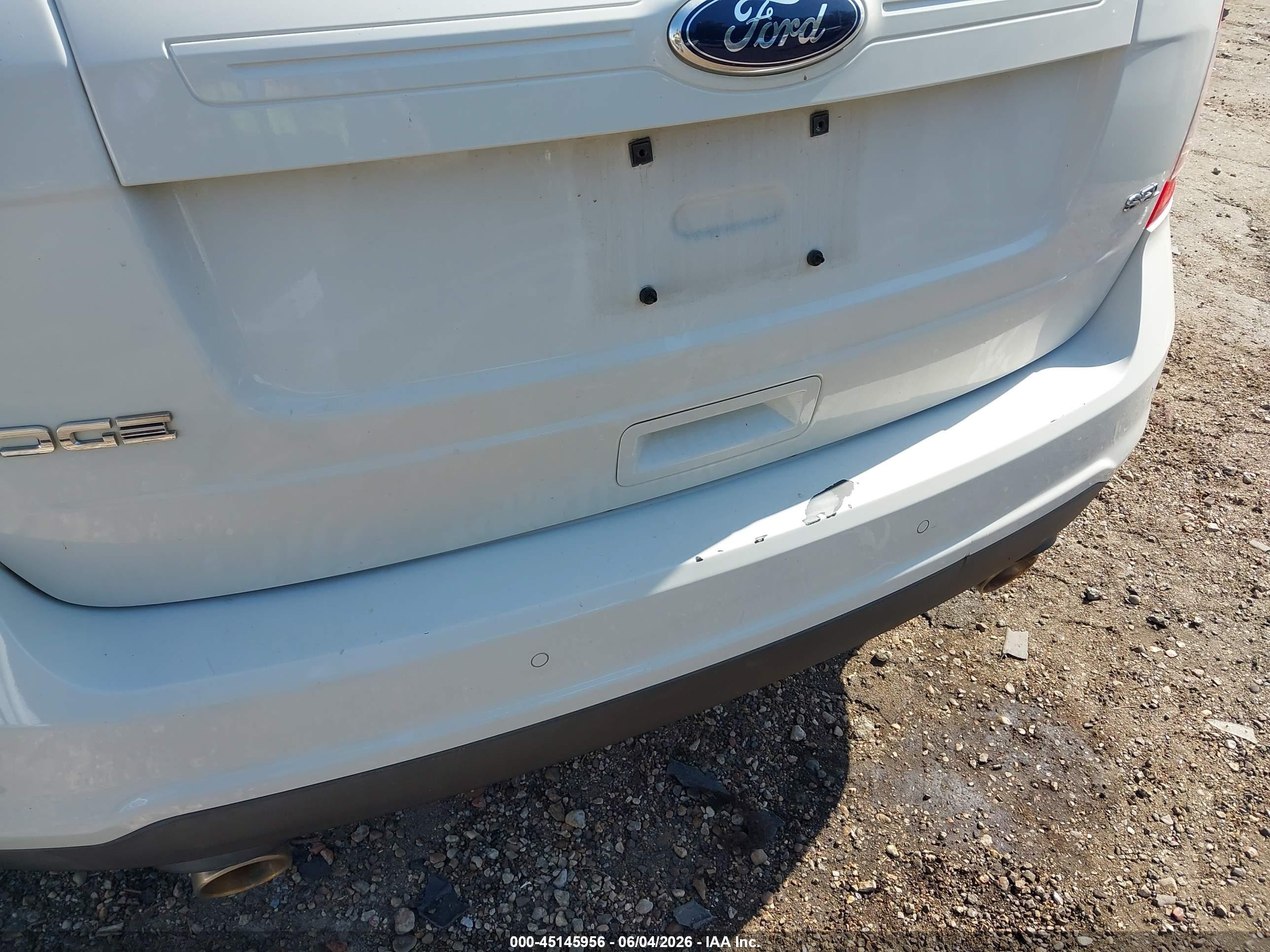 2013 Ford Edge Sel White vin: 2FMDK3JC8DBA32524