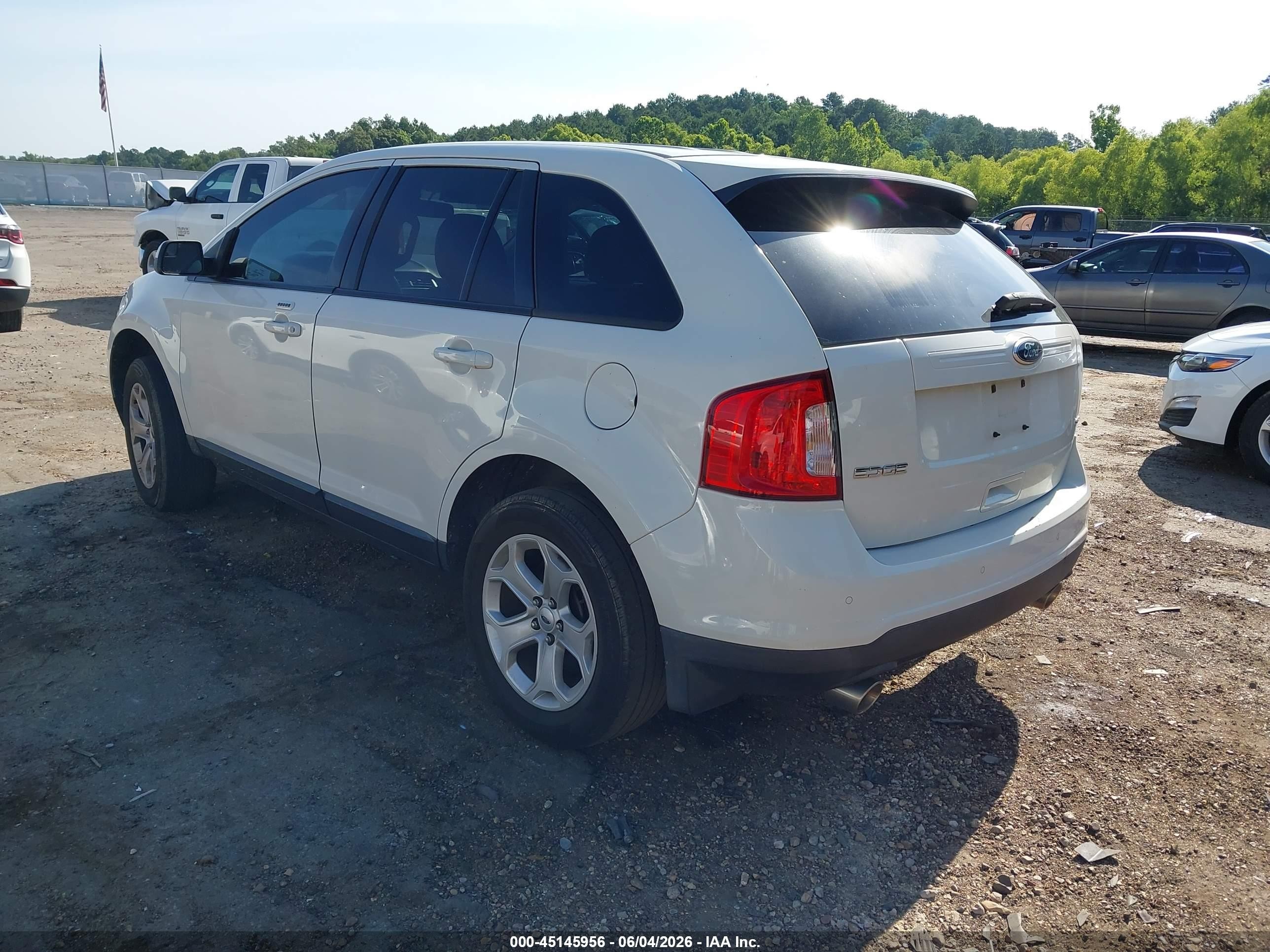 2013 Ford Edge Sel White vin: 2FMDK3JC8DBA32524