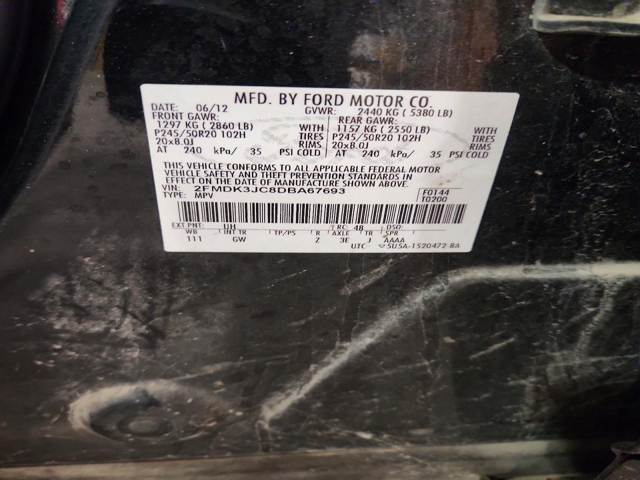 2013 Ford Edge Sel Черный vin: 2FMDK3JC8DBA67693