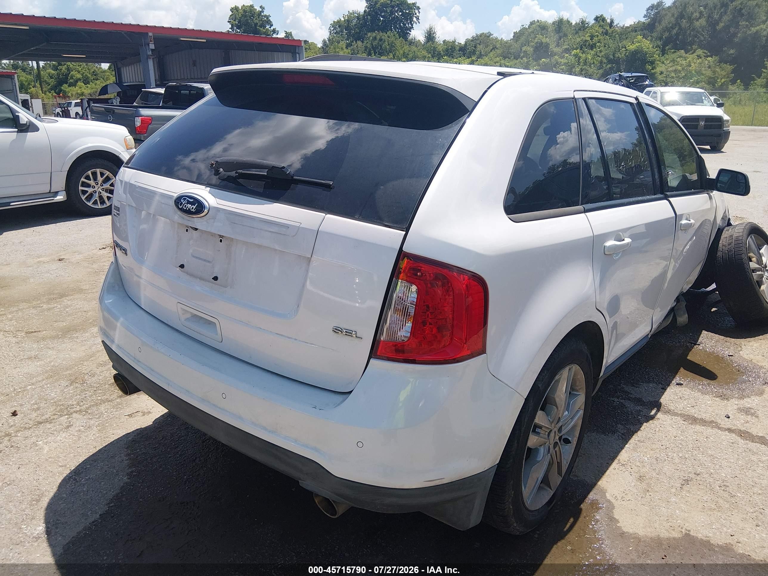 2013 Ford Edge Sel White vin: 2FMDK3JC8DBB29674