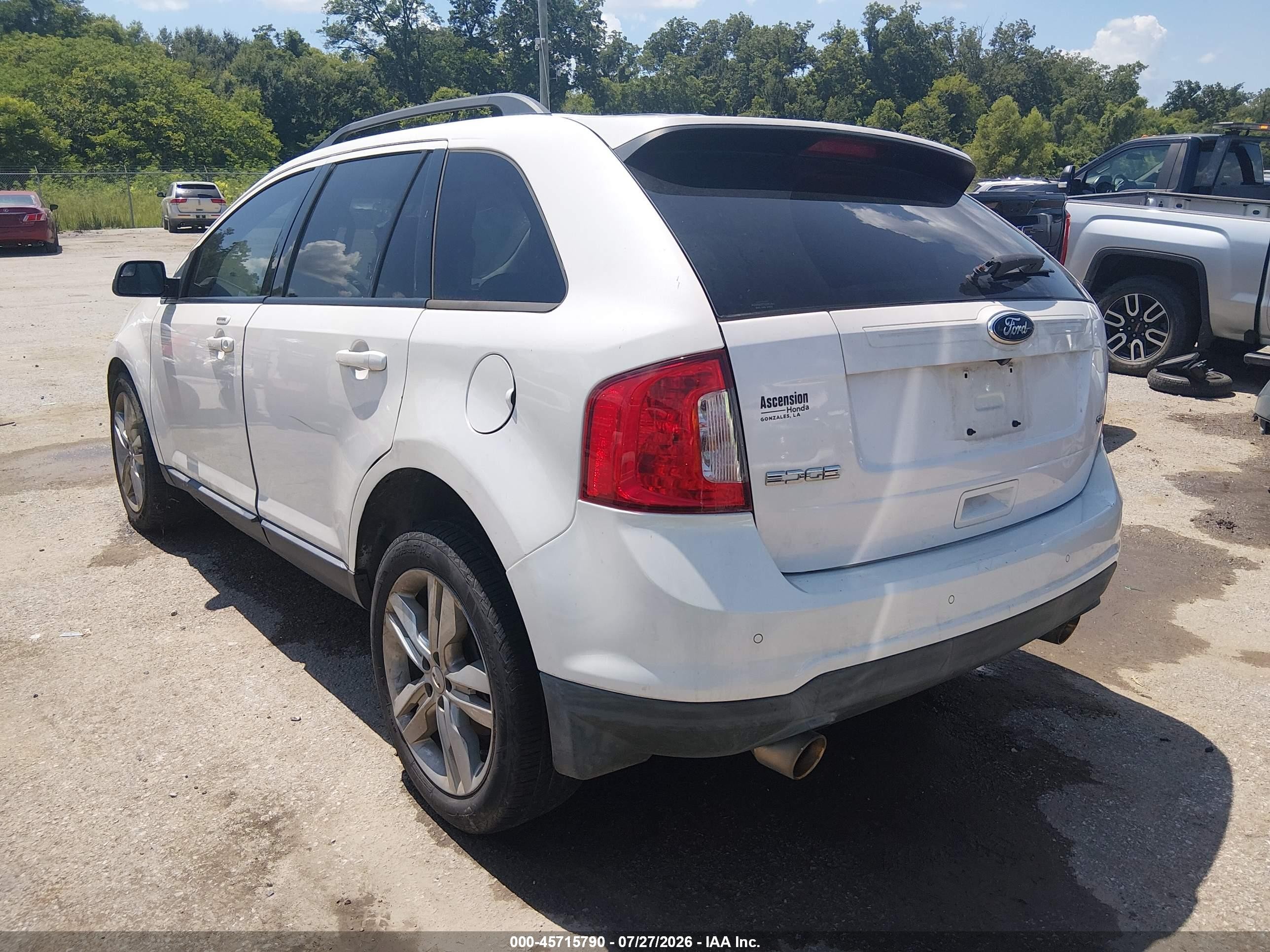 2013 Ford Edge Sel White vin: 2FMDK3JC8DBB29674