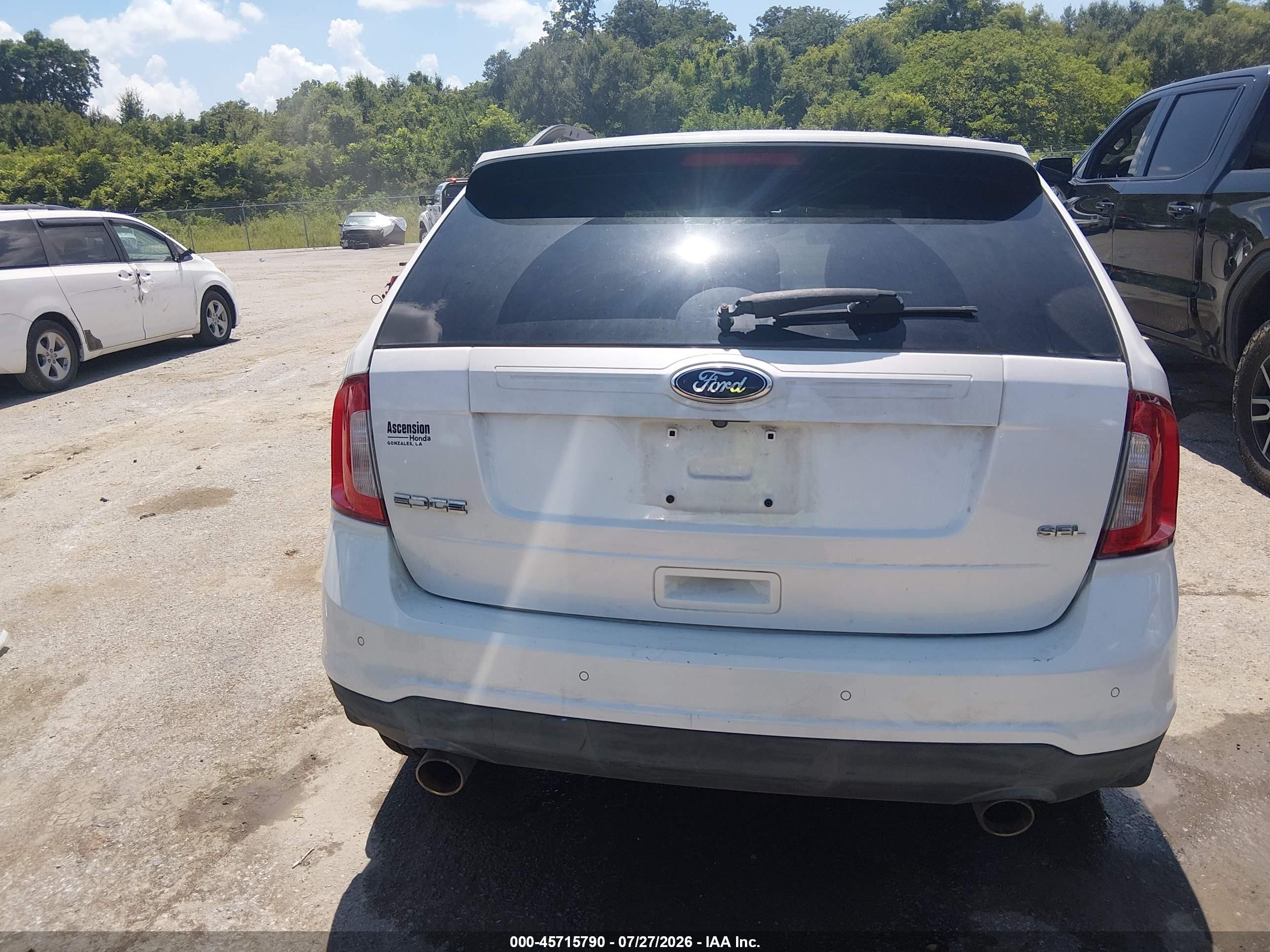 2013 Ford Edge Sel White vin: 2FMDK3JC8DBB29674