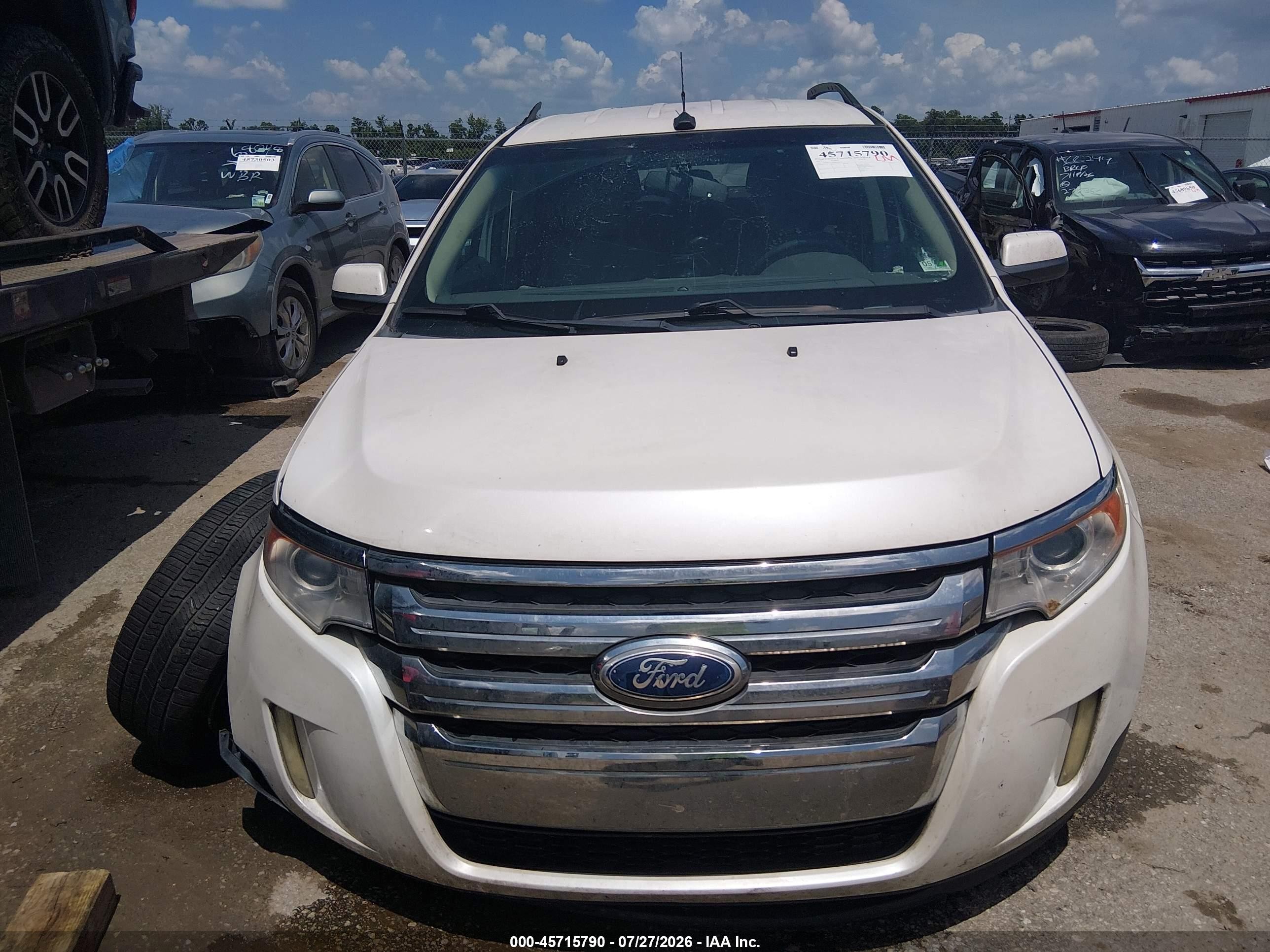 2013 Ford Edge Sel White vin: 2FMDK3JC8DBB29674