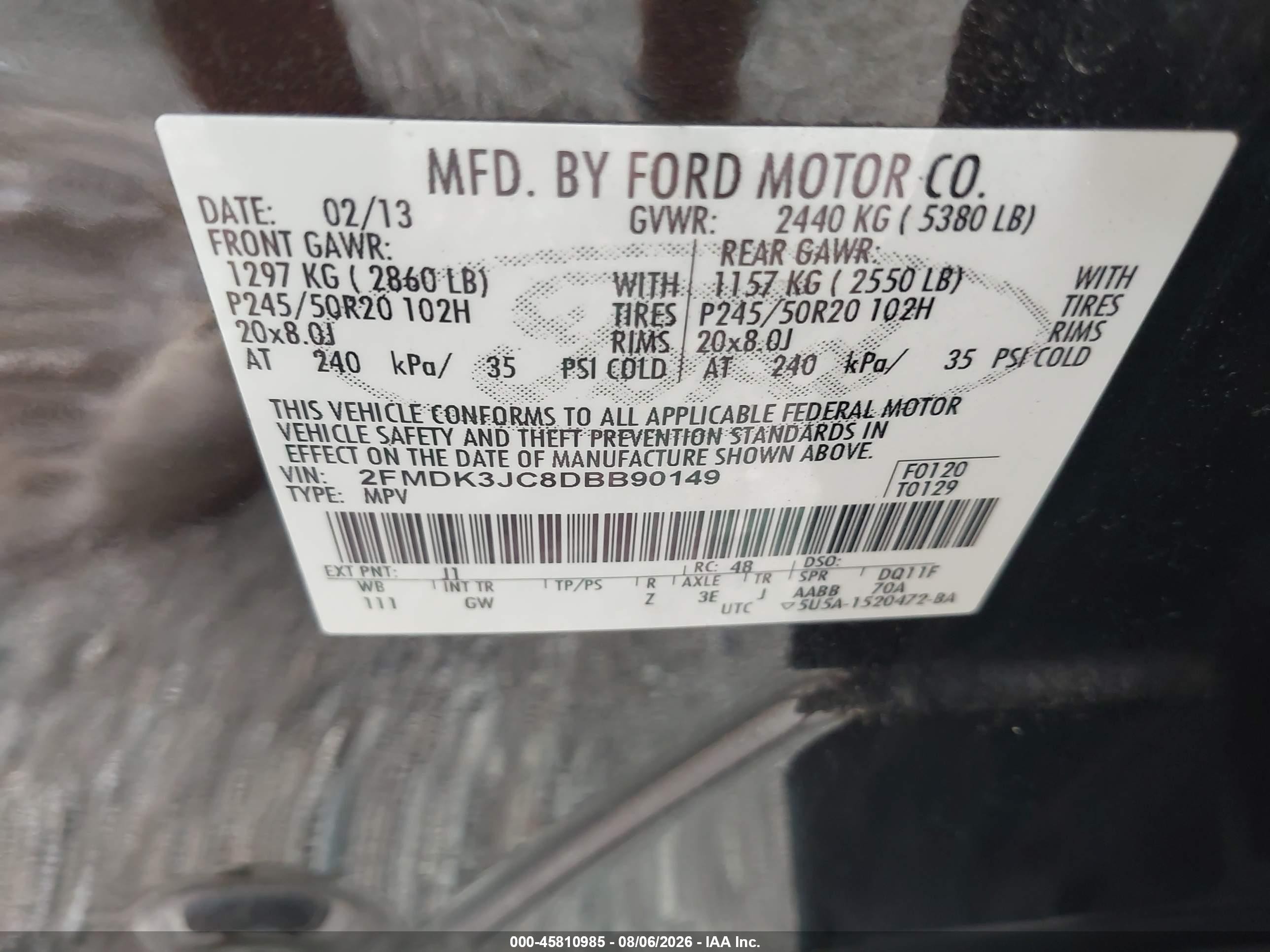 2013 Ford Edge Sel Brown vin: 2FMDK3JC8DBB90149