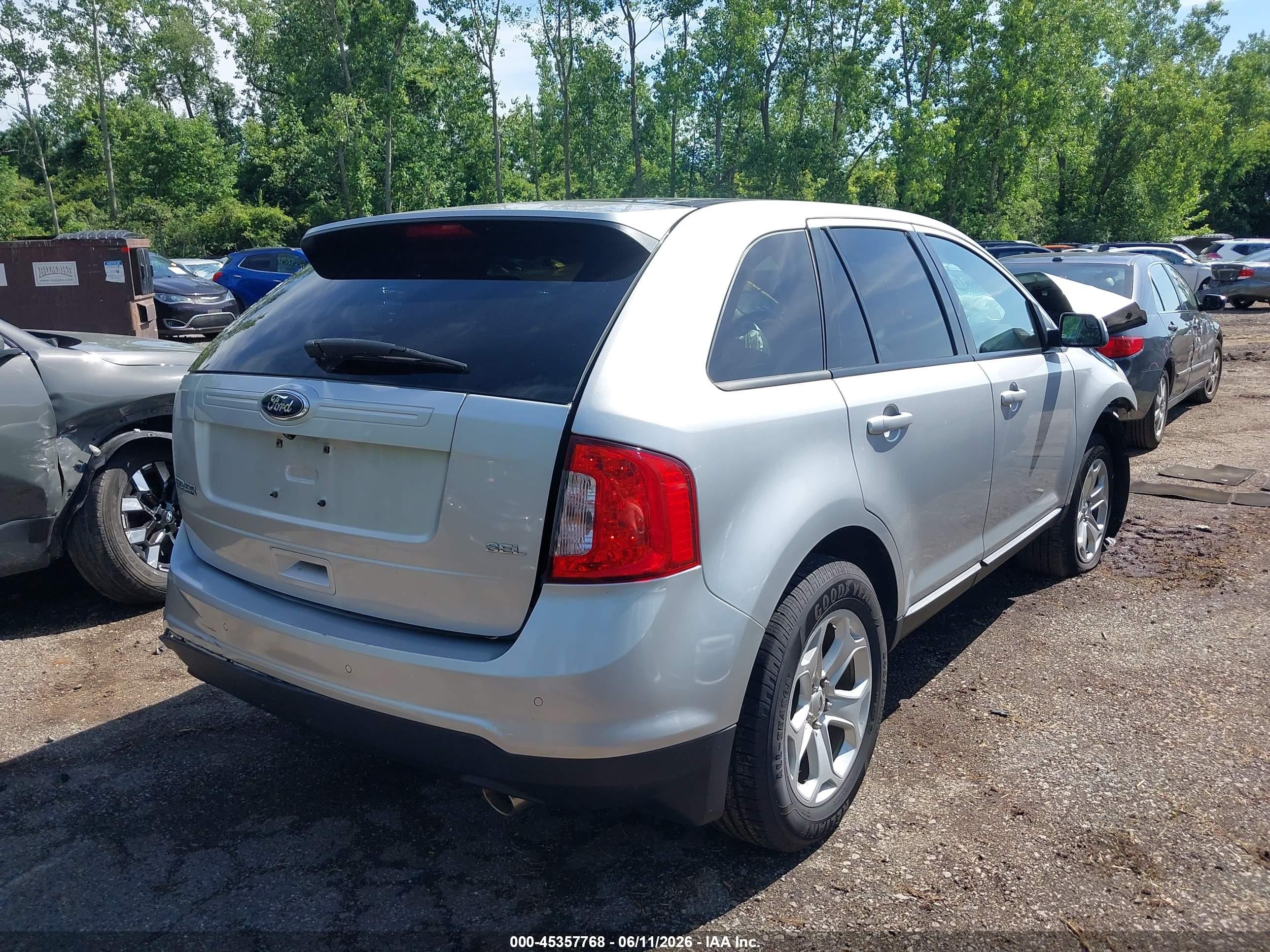 2013 Ford Edge Sel Silver vin: 2FMDK3JC8DBC29466