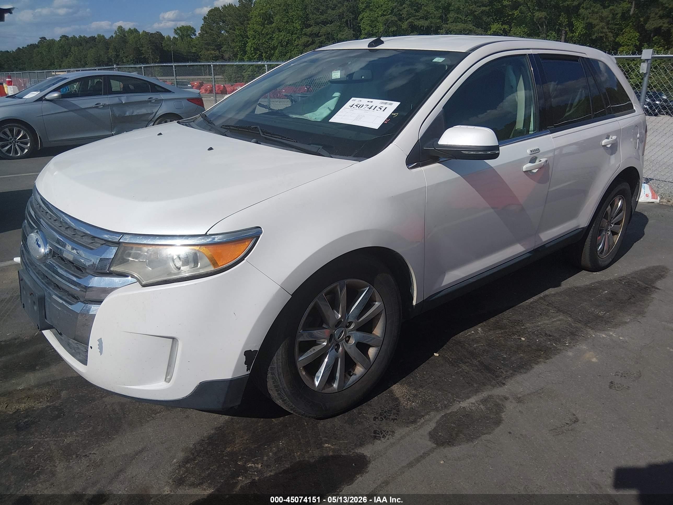 2014 Ford Edge Sel White vin: 2FMDK3JC8EBB45990