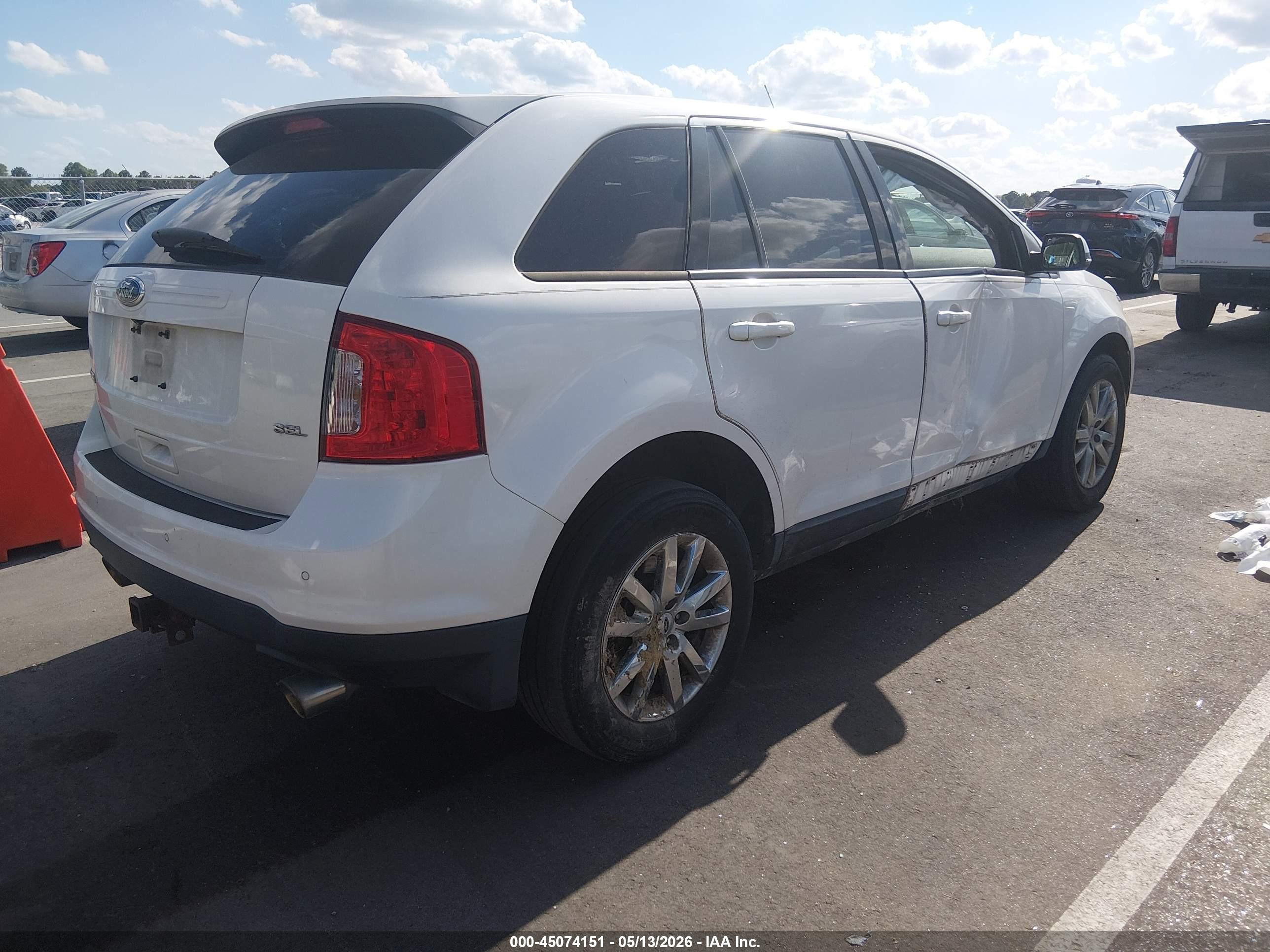 2014 Ford Edge Sel White vin: 2FMDK3JC8EBB45990
