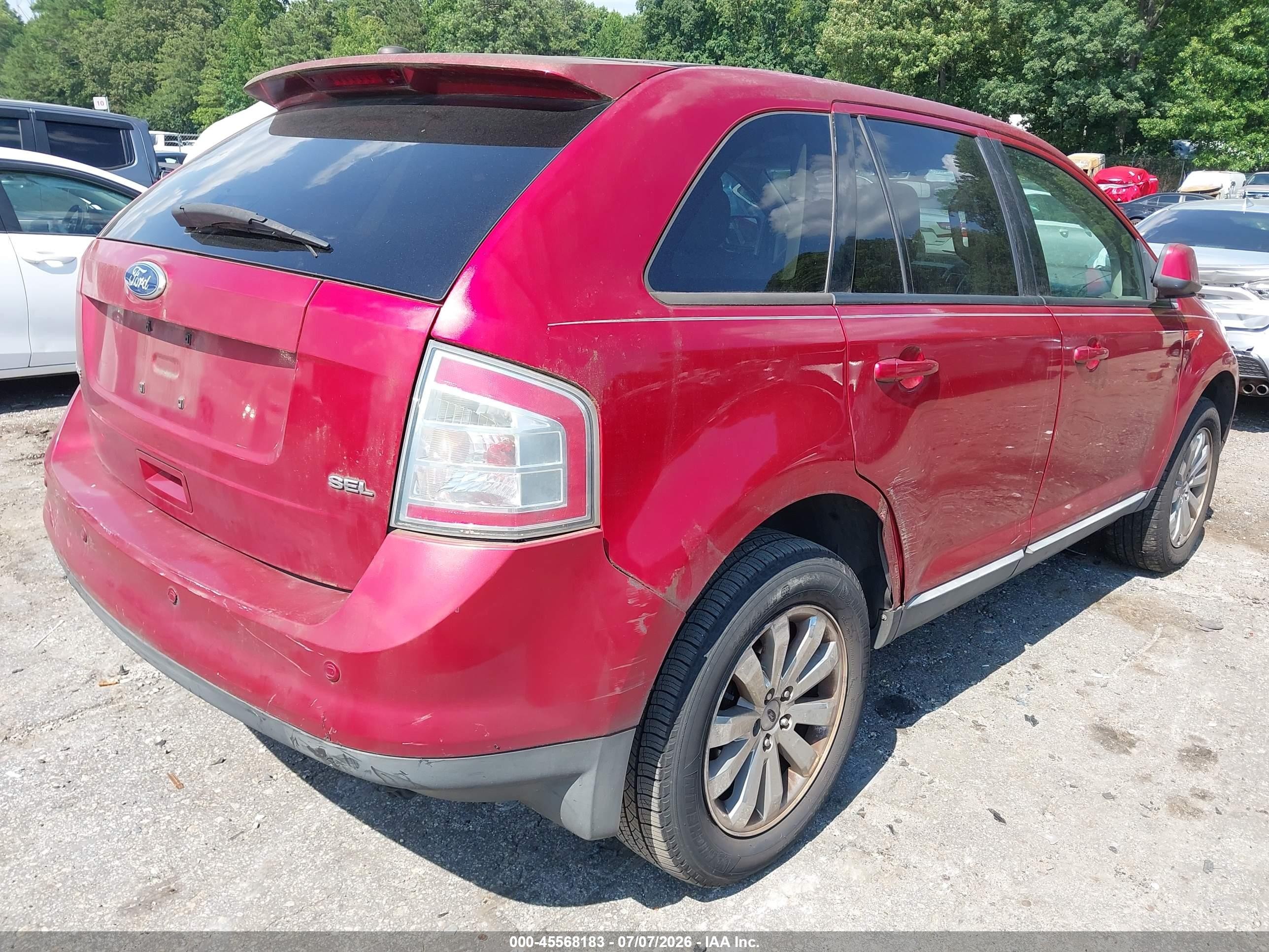 2010 Ford Edge Sel Red vin: 2FMDK3JC9ABB33633