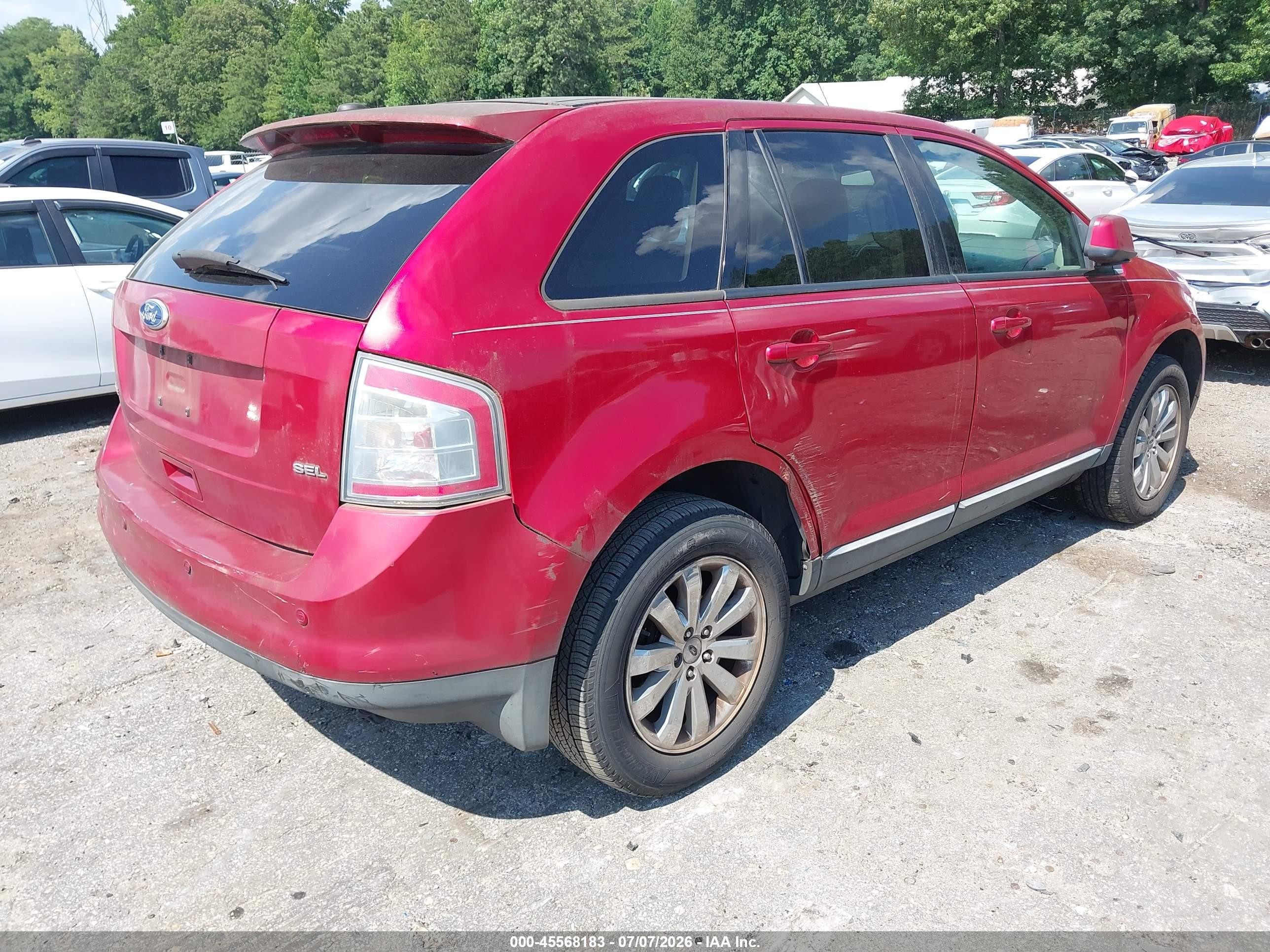 2010 Ford Edge Sel Red vin: 2FMDK3JC9ABB33633