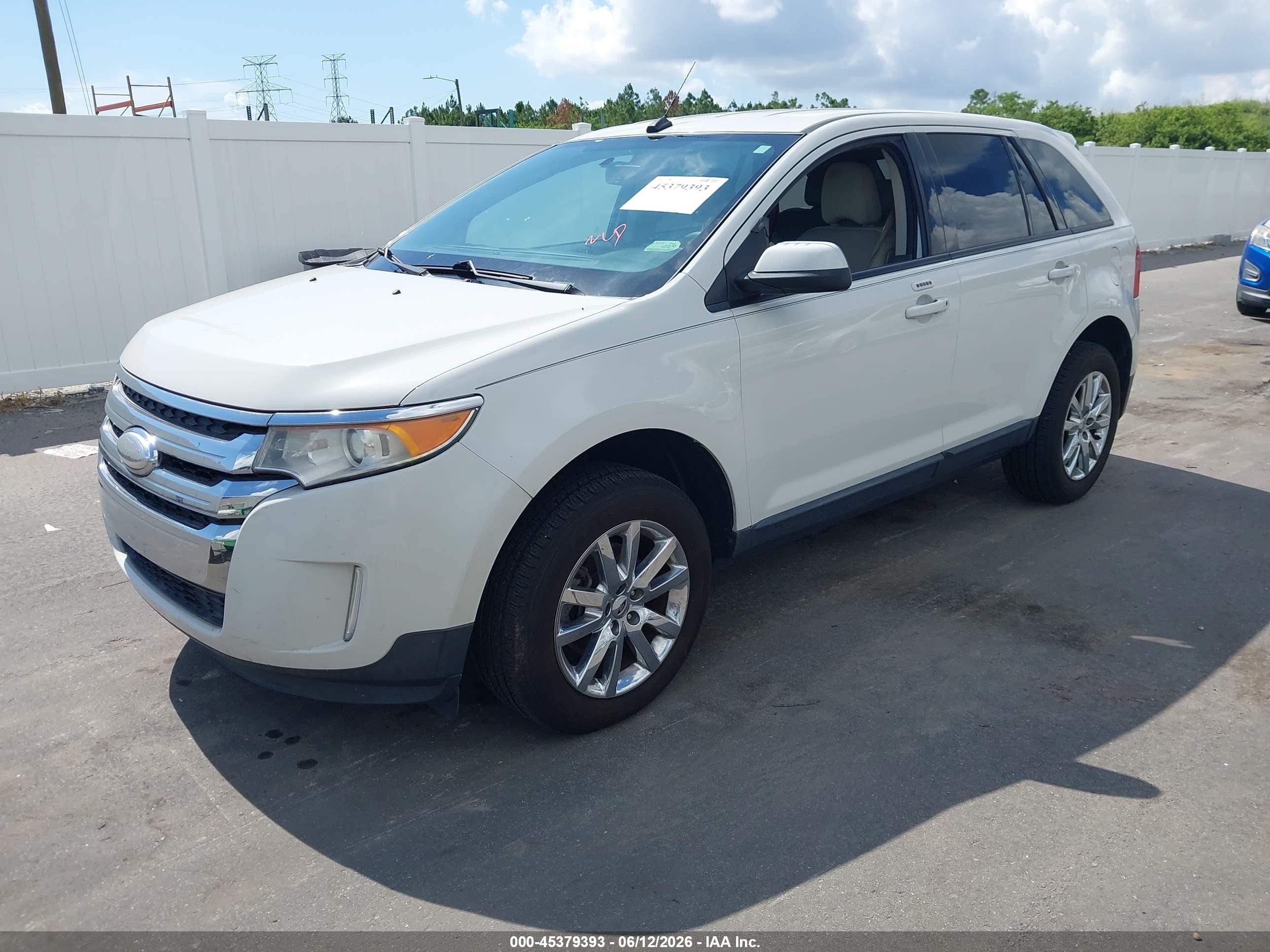 2012 Ford Edge Sel White vin: 2FMDK3JC9CBA02964