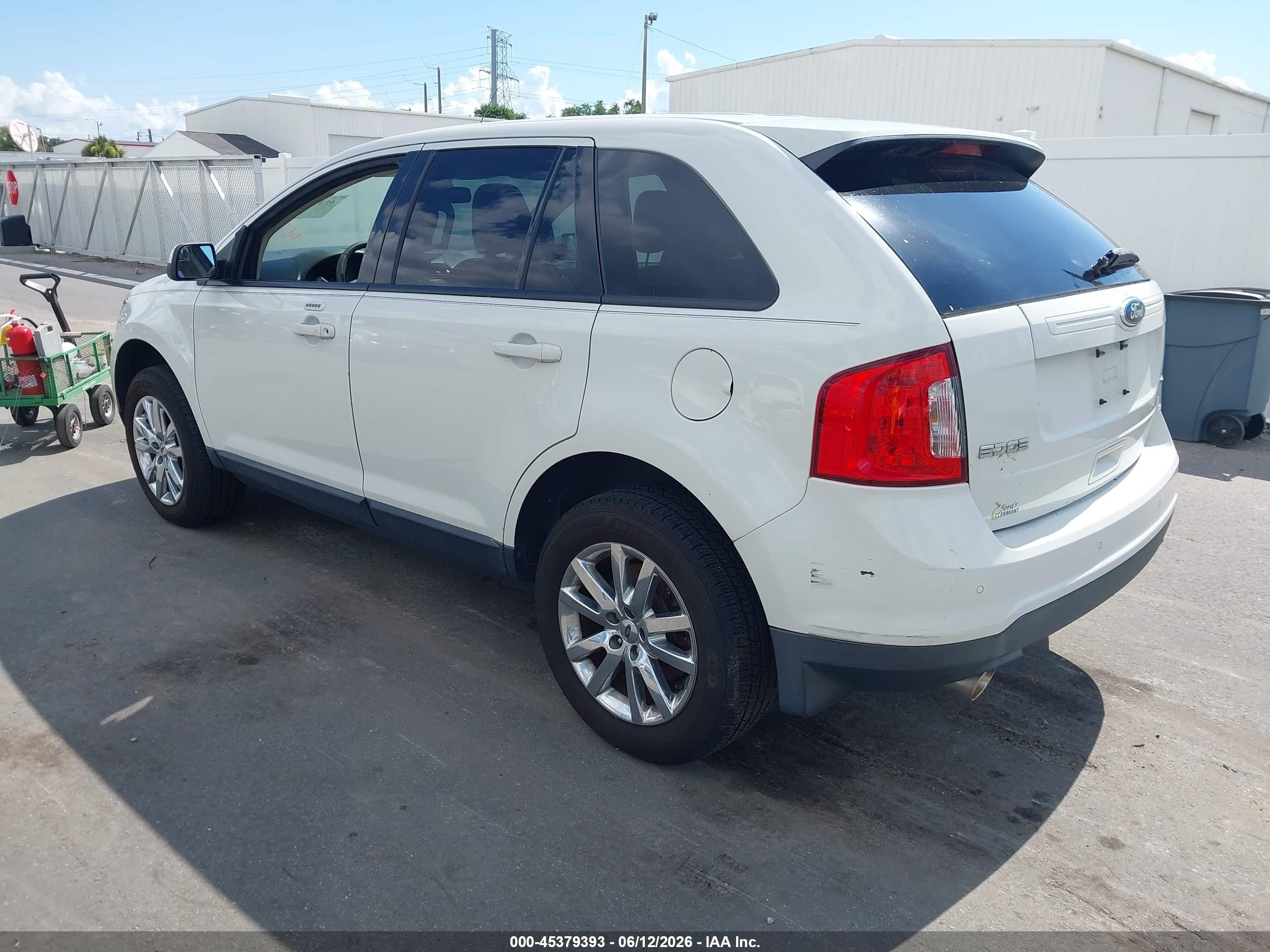 2012 Ford Edge Sel White vin: 2FMDK3JC9CBA02964