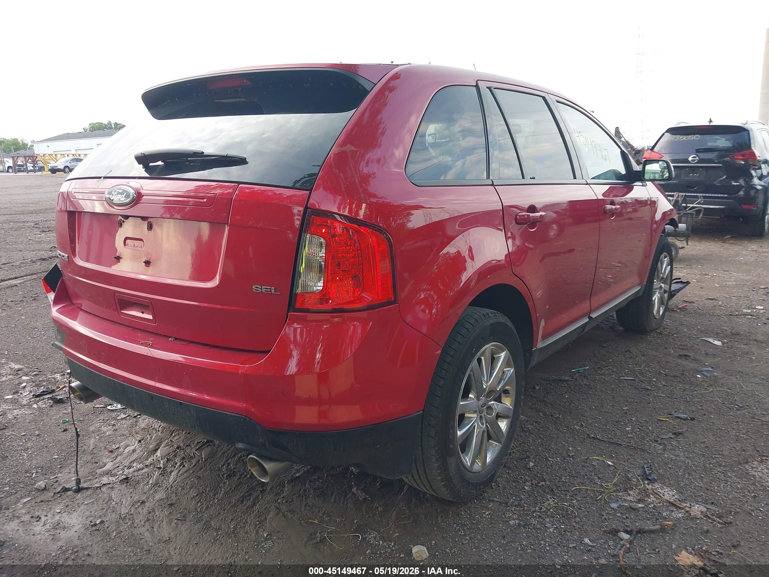 2012 Ford Edge Sel Red vin: 2FMDK3JC9CBA68477