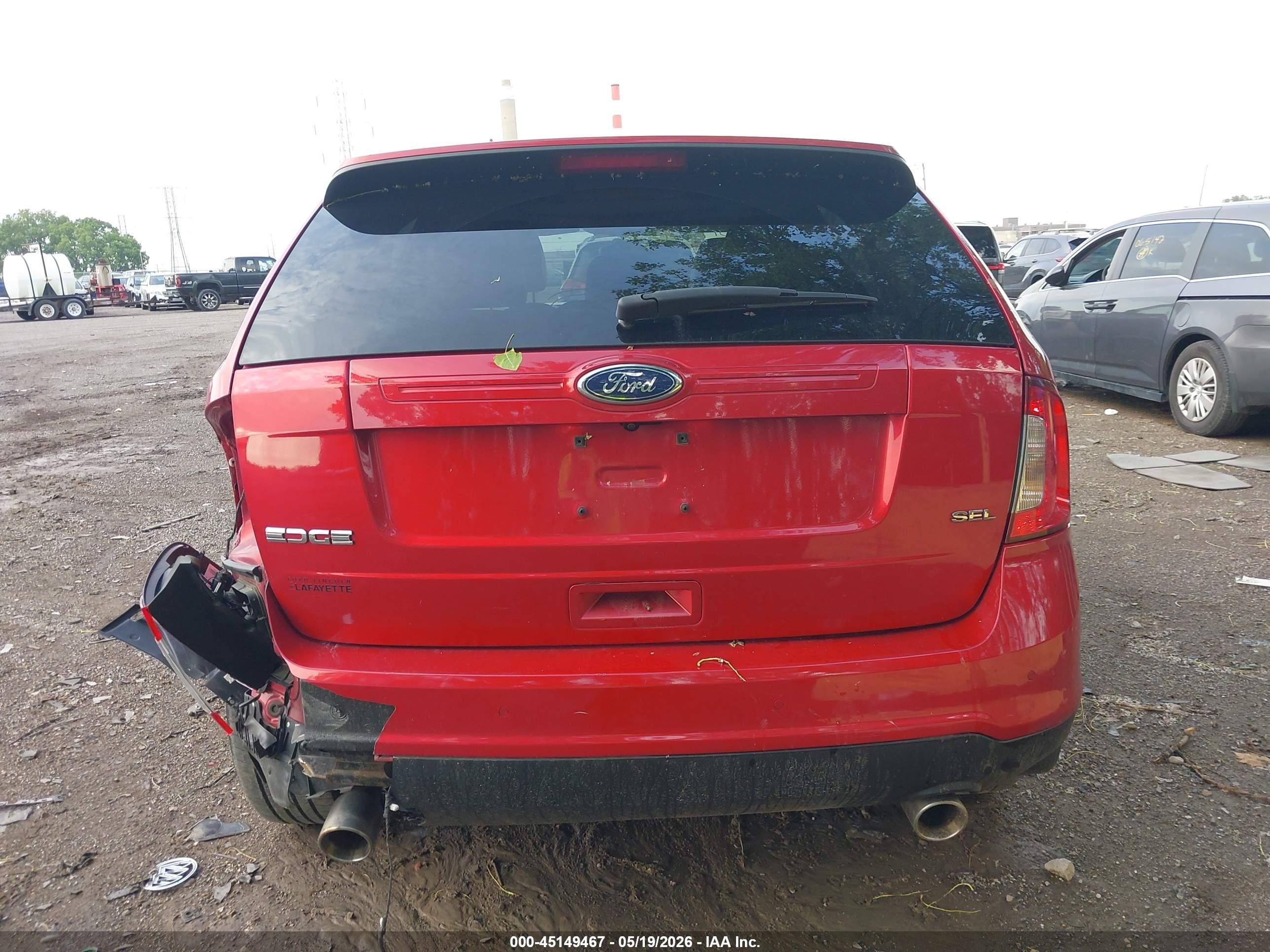 2012 Ford Edge Sel Red vin: 2FMDK3JC9CBA68477