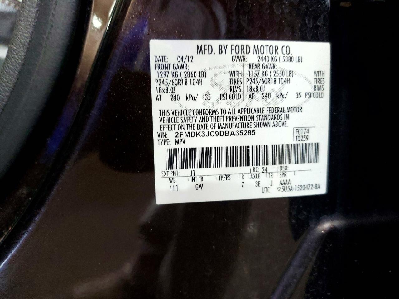 2013 Ford Edge Sel Brown vin: 2FMDK3JC9DBA35285