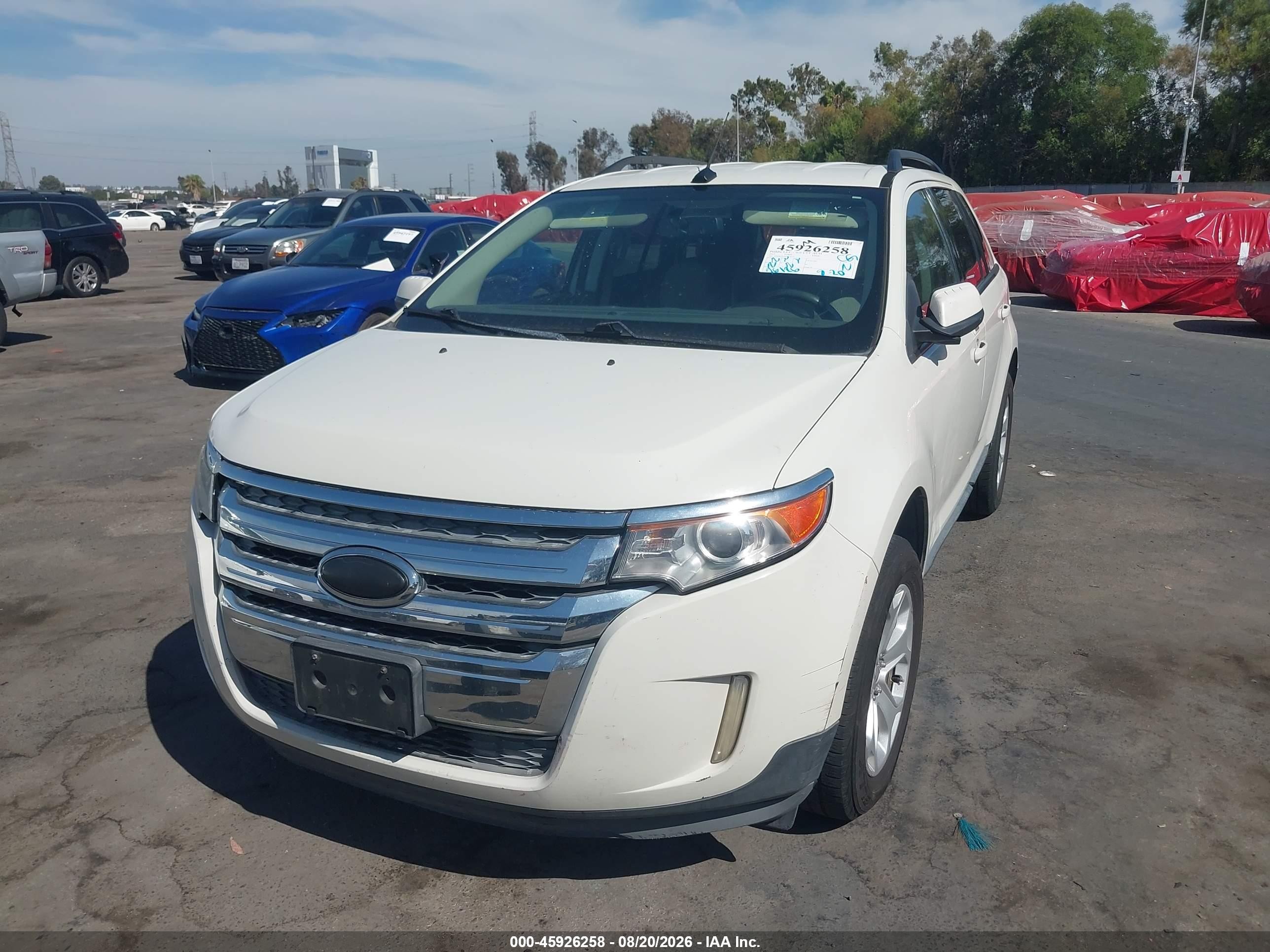 2013 Ford Edge Sel White vin: 2FMDK3JC9DBC26172