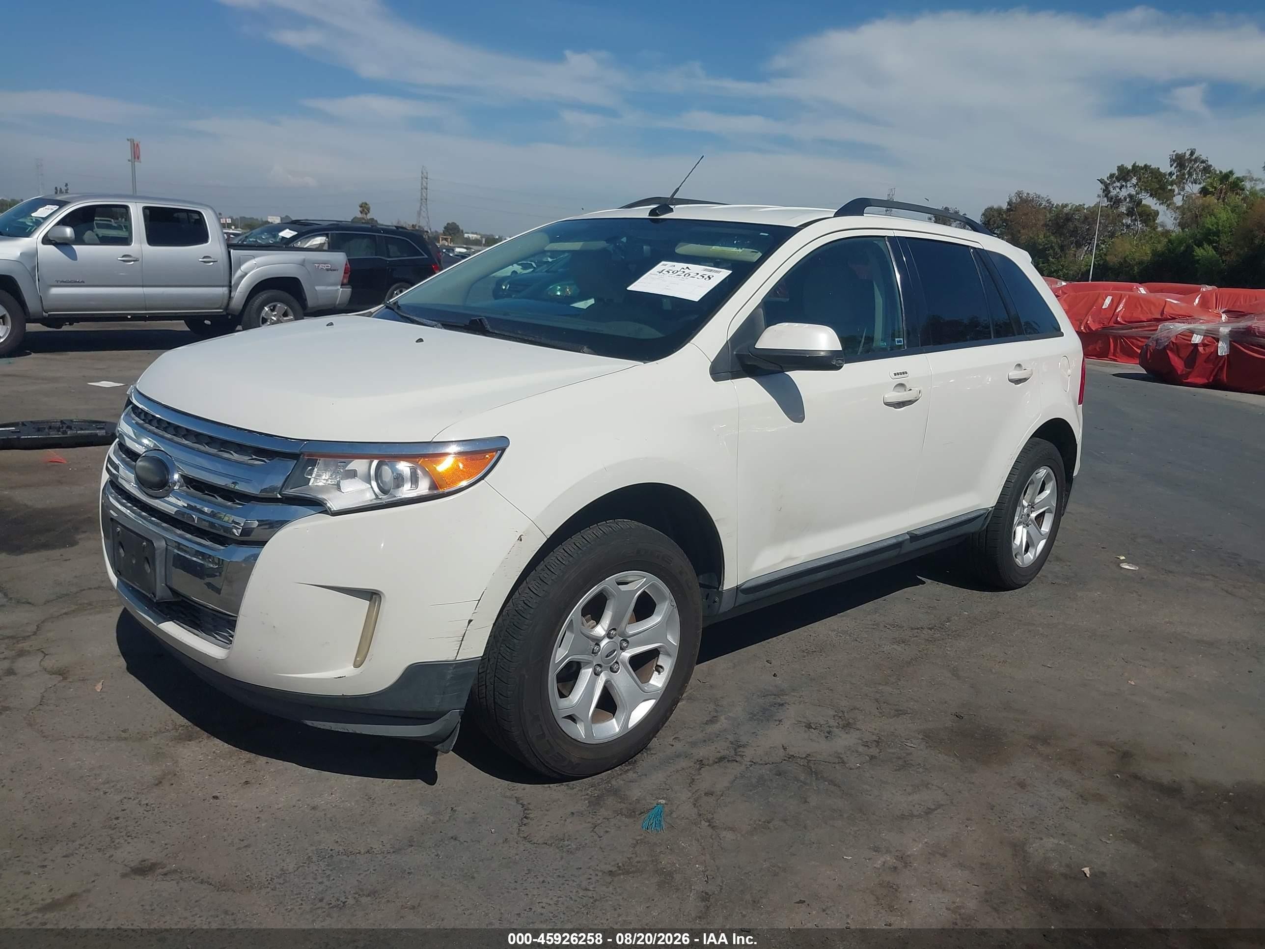 2013 Ford Edge Sel White vin: 2FMDK3JC9DBC26172