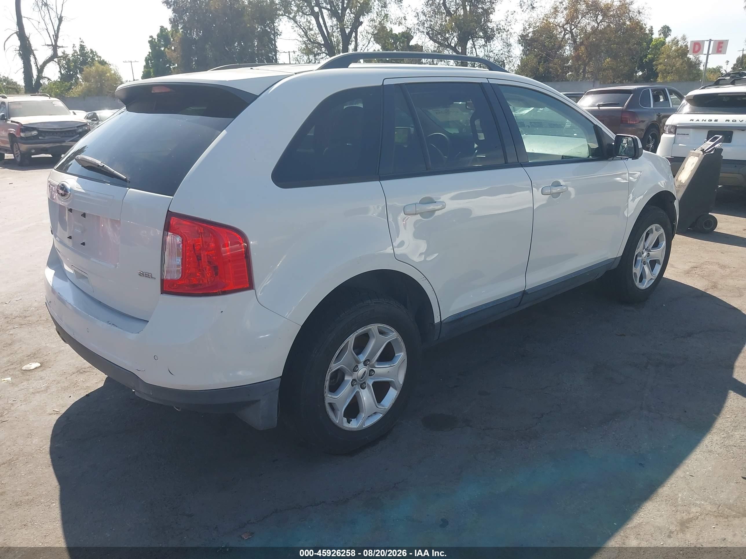 2013 Ford Edge Sel White vin: 2FMDK3JC9DBC26172
