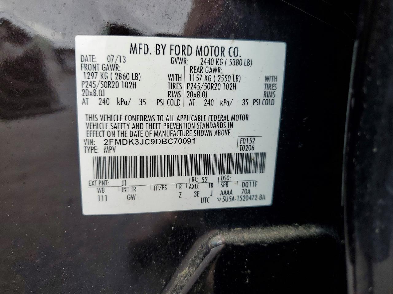 2013 Ford Edge Sel Brown vin: 2FMDK3JC9DBC70091