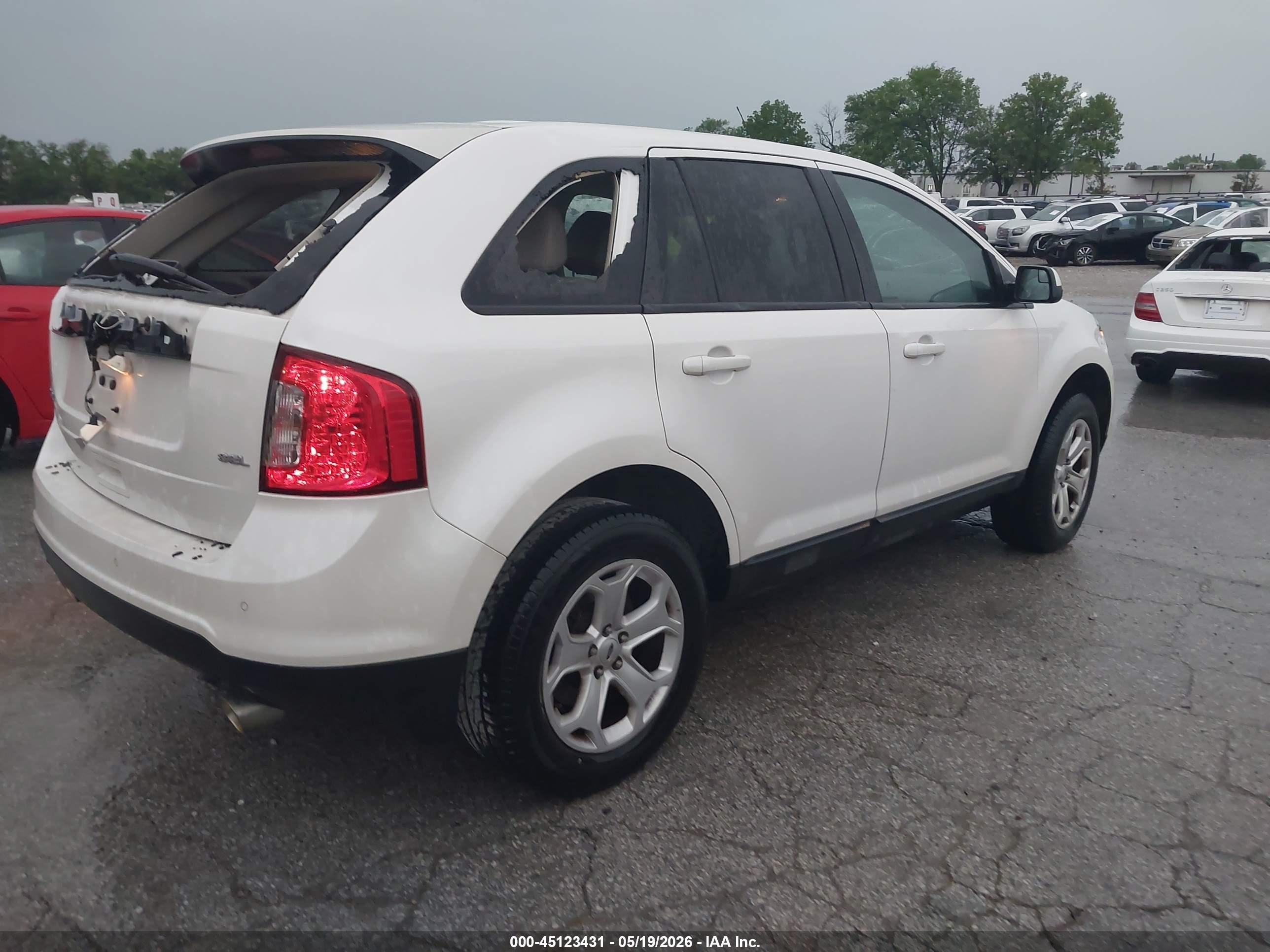2013 Ford Edge Sel White vin: 2FMDK3JC9DBE33368