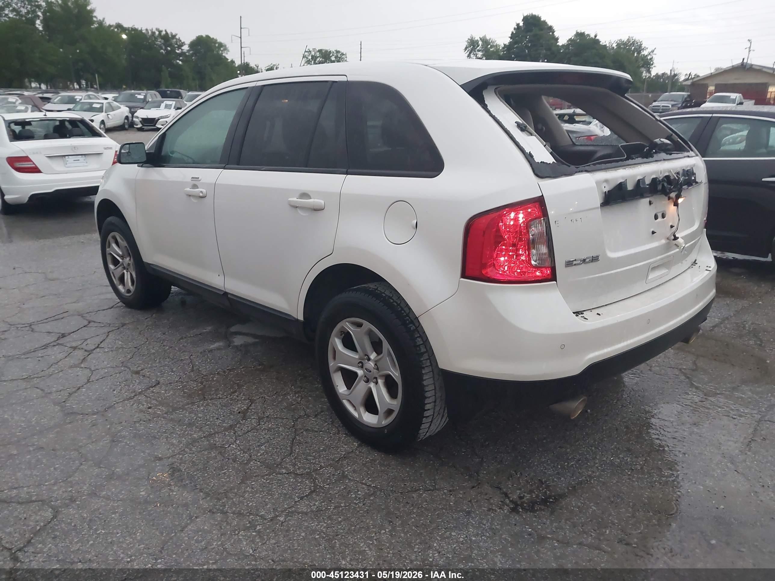 2013 Ford Edge Sel White vin: 2FMDK3JC9DBE33368