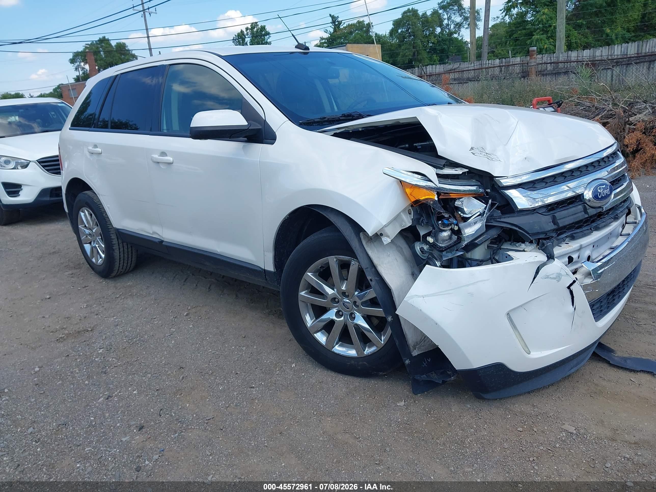2014 Ford Edge Sel White vin: 2FMDK3JC9EBB37199
