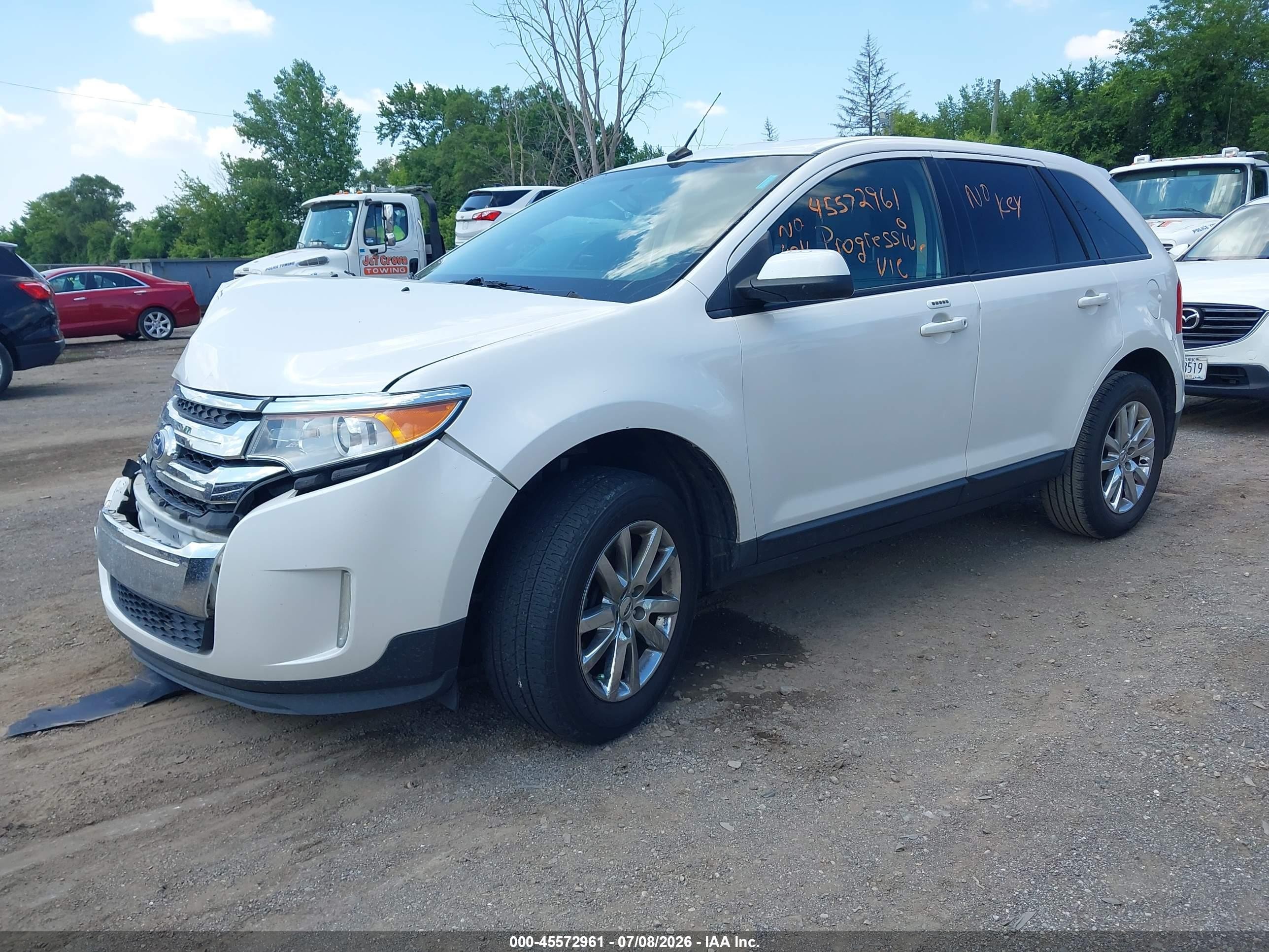2014 Ford Edge Sel White vin: 2FMDK3JC9EBB37199