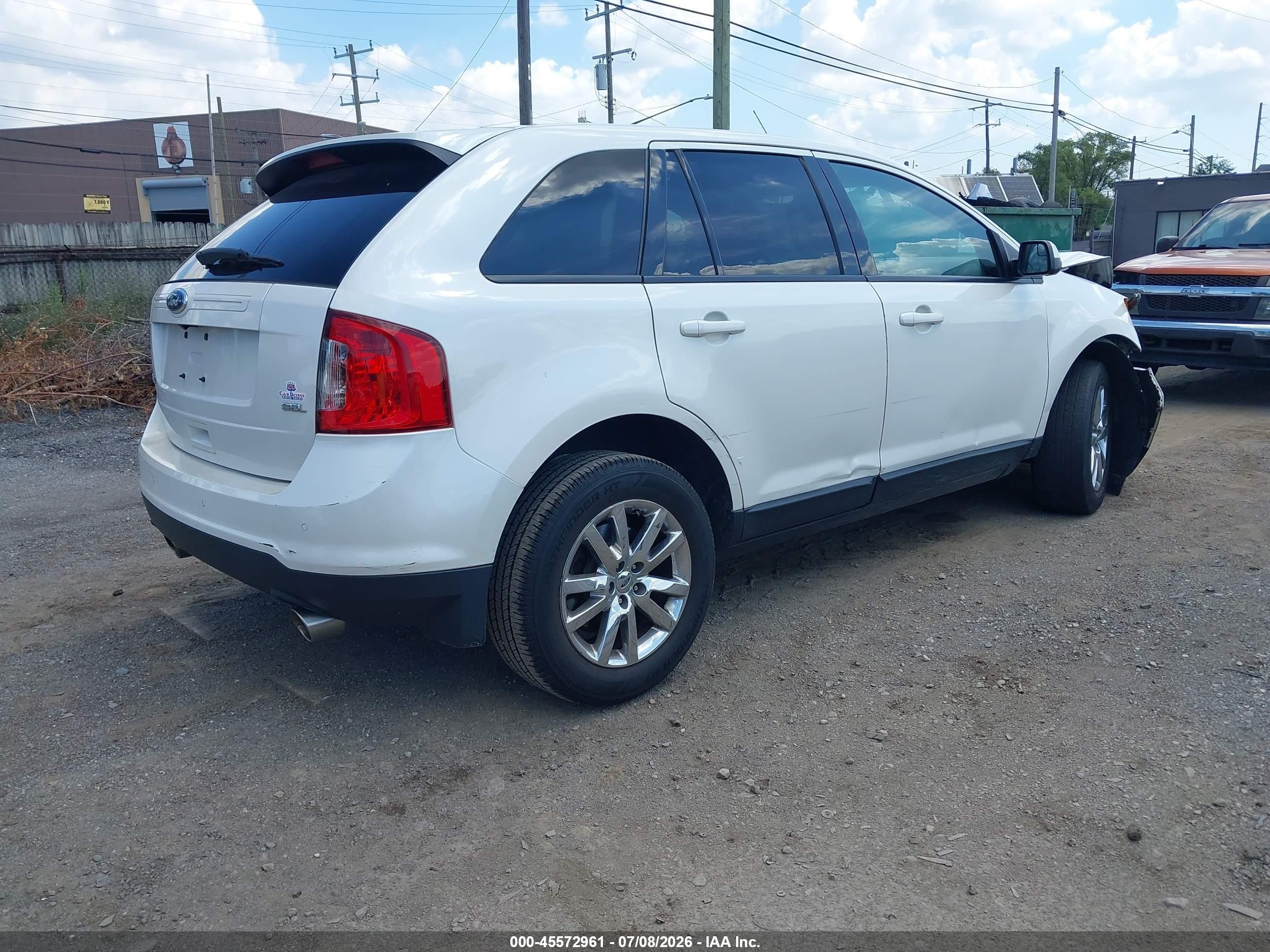 2014 Ford Edge Sel White vin: 2FMDK3JC9EBB37199