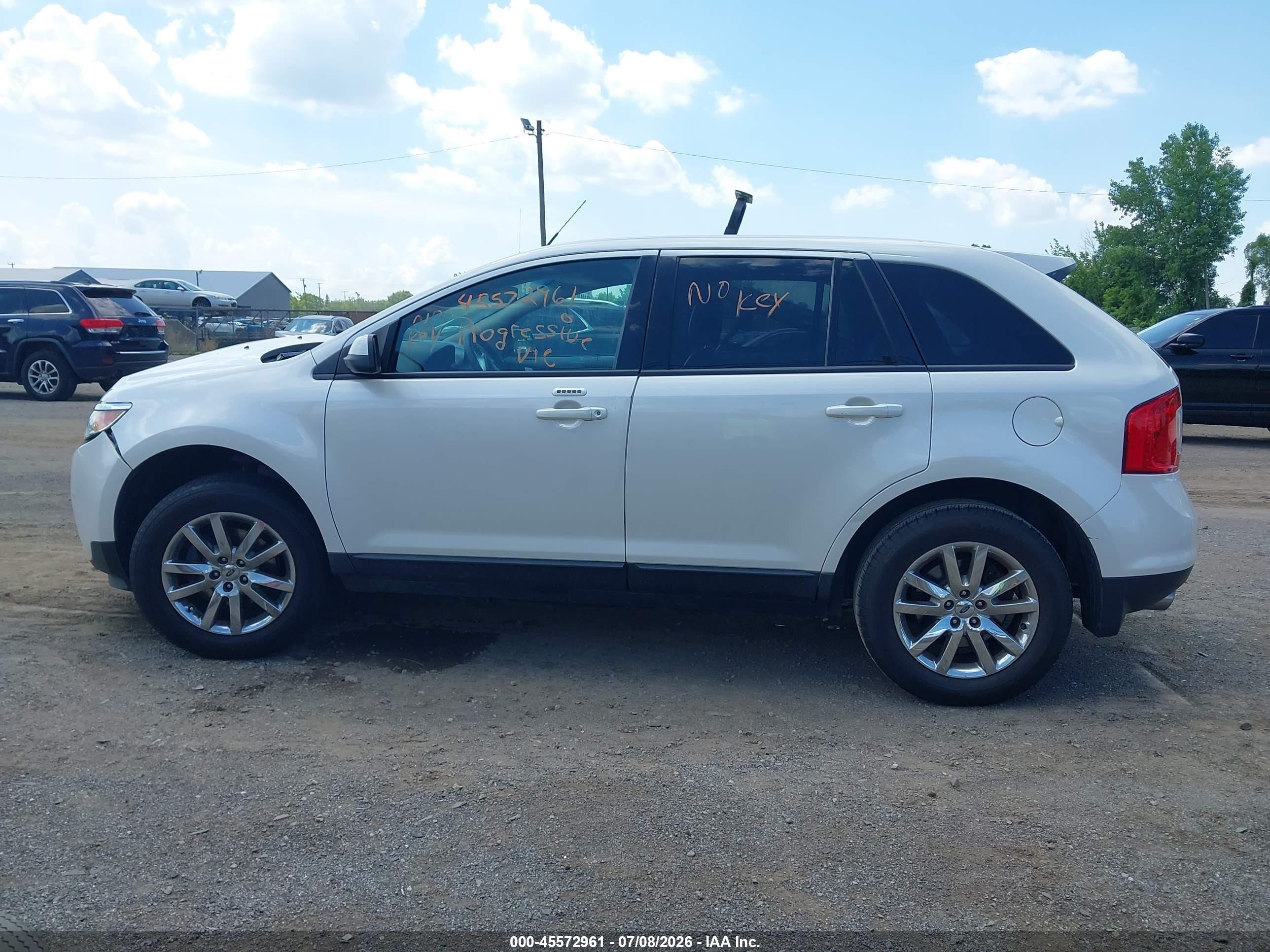 2014 Ford Edge Sel White vin: 2FMDK3JC9EBB37199