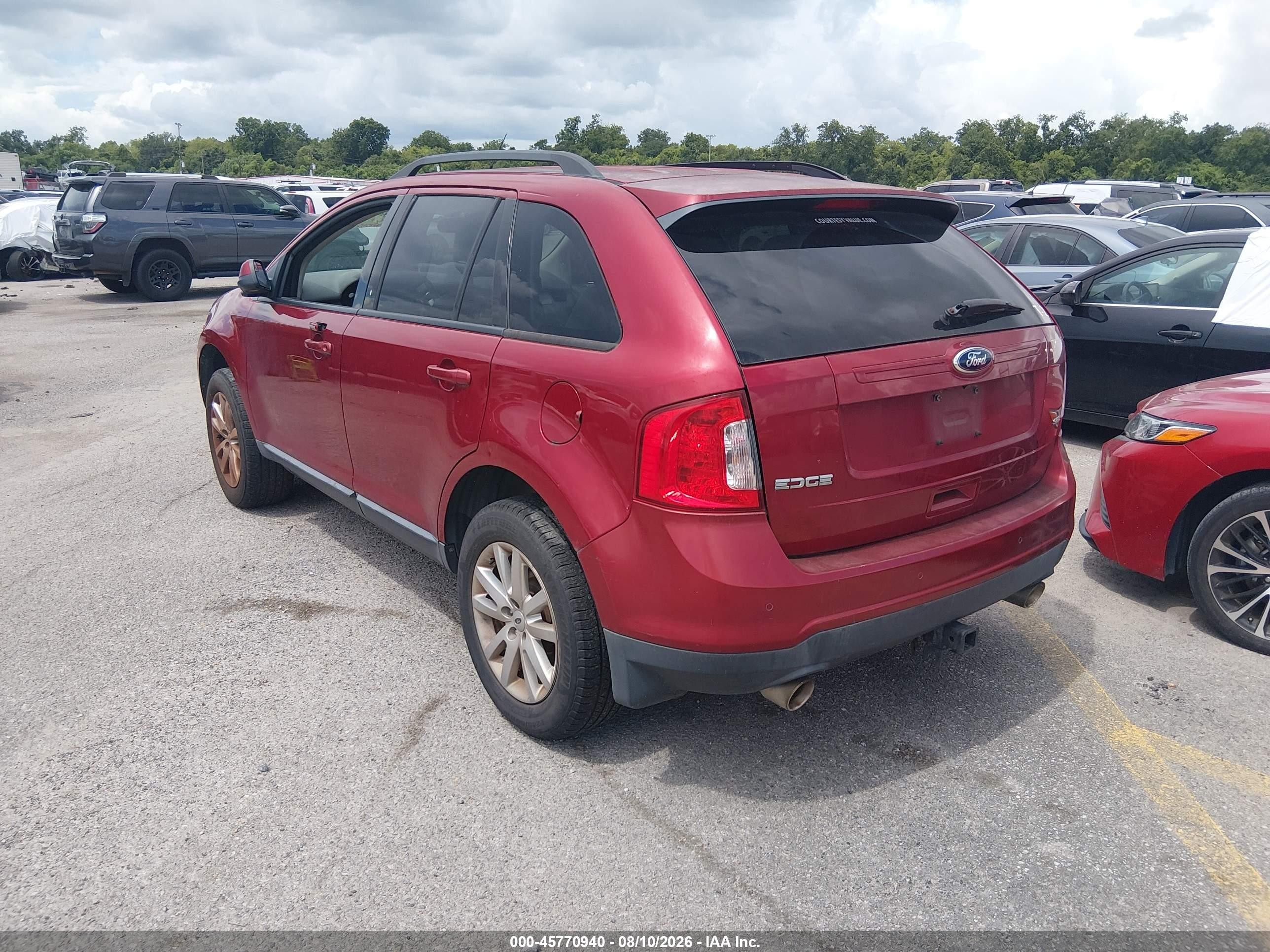 2013 Ford Edge Sel Red vin: 2FMDK3JCXDBA79215