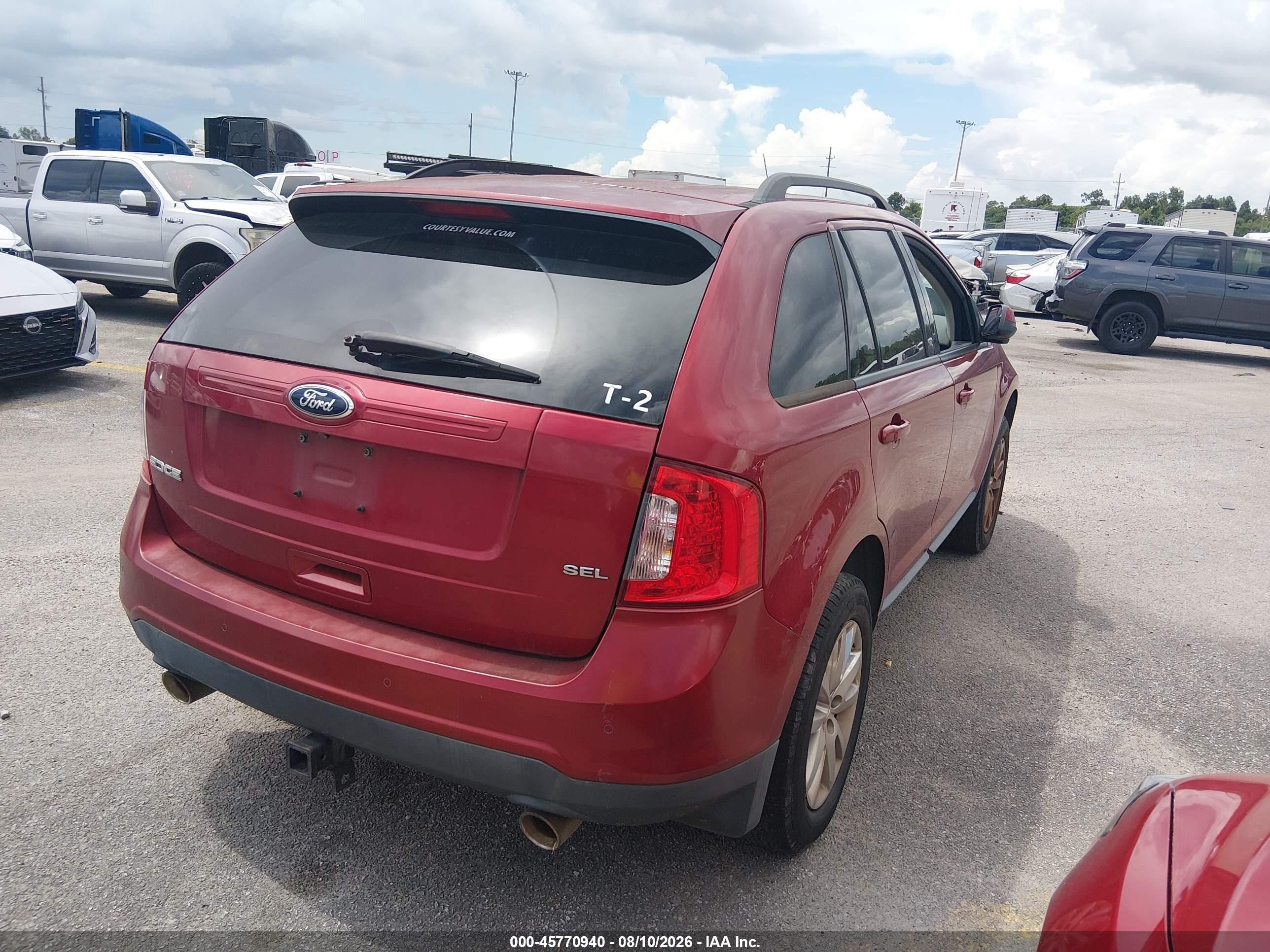 2013 Ford Edge Sel Red vin: 2FMDK3JCXDBA79215