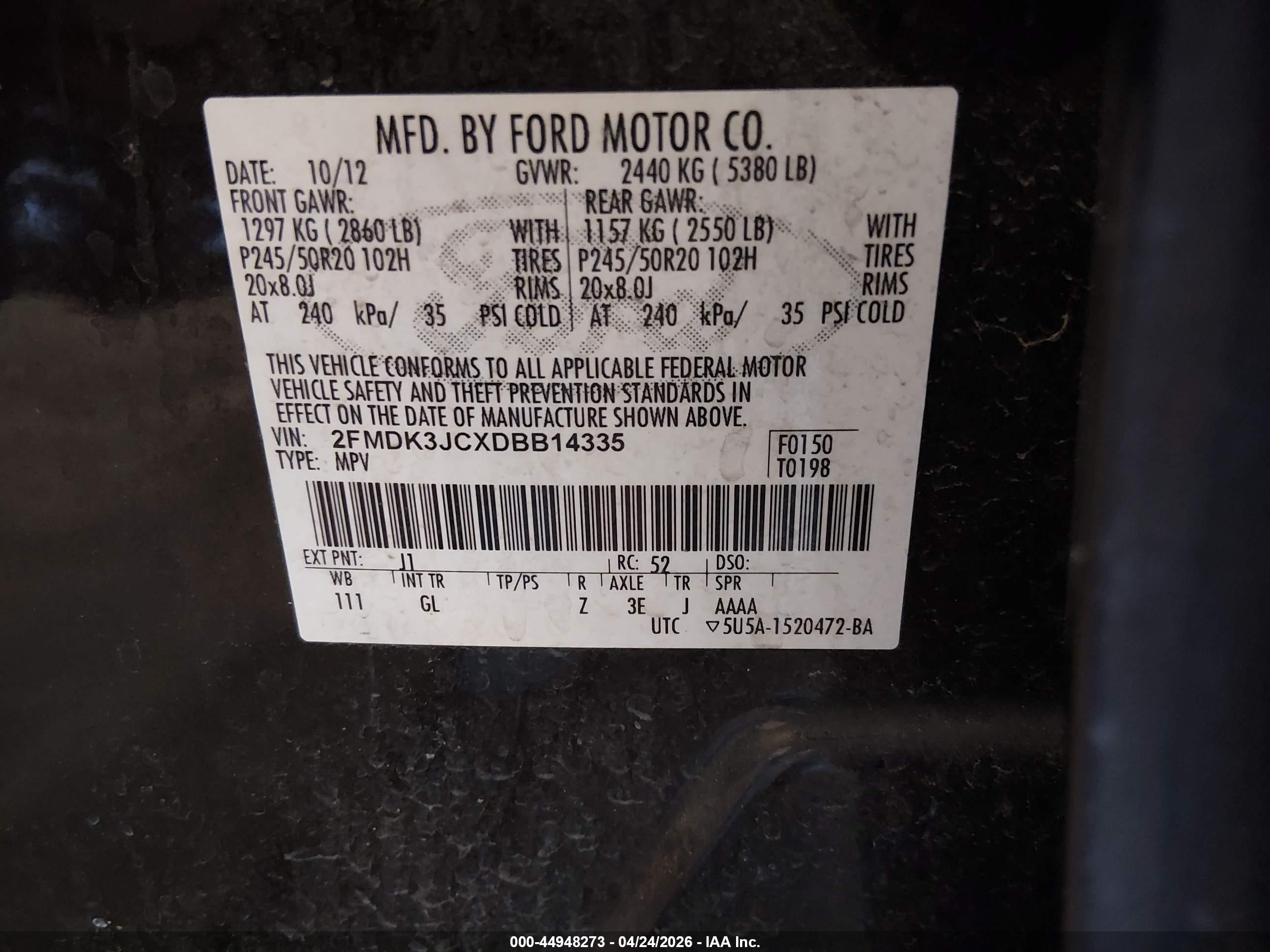 2013 Ford Edge Sel Черный vin: 2FMDK3JCXDBB14335