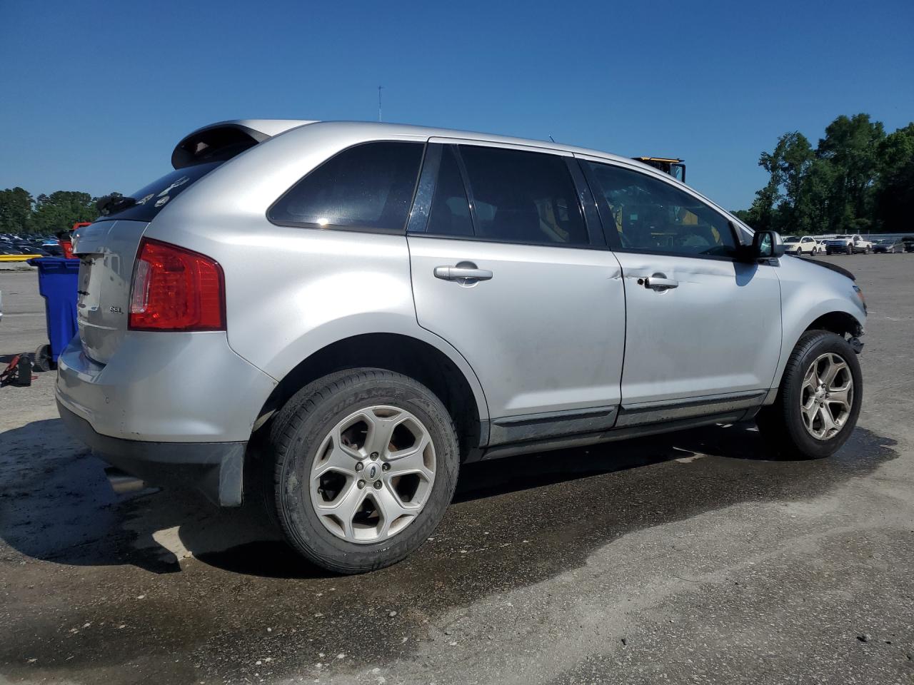 2013 Ford Edge Sel Silver vin: 2FMDK3JCXDBB50834 Damage: Right Rear Door, Dent(S) W/ Paint Dmg, 3 To 4 Inches