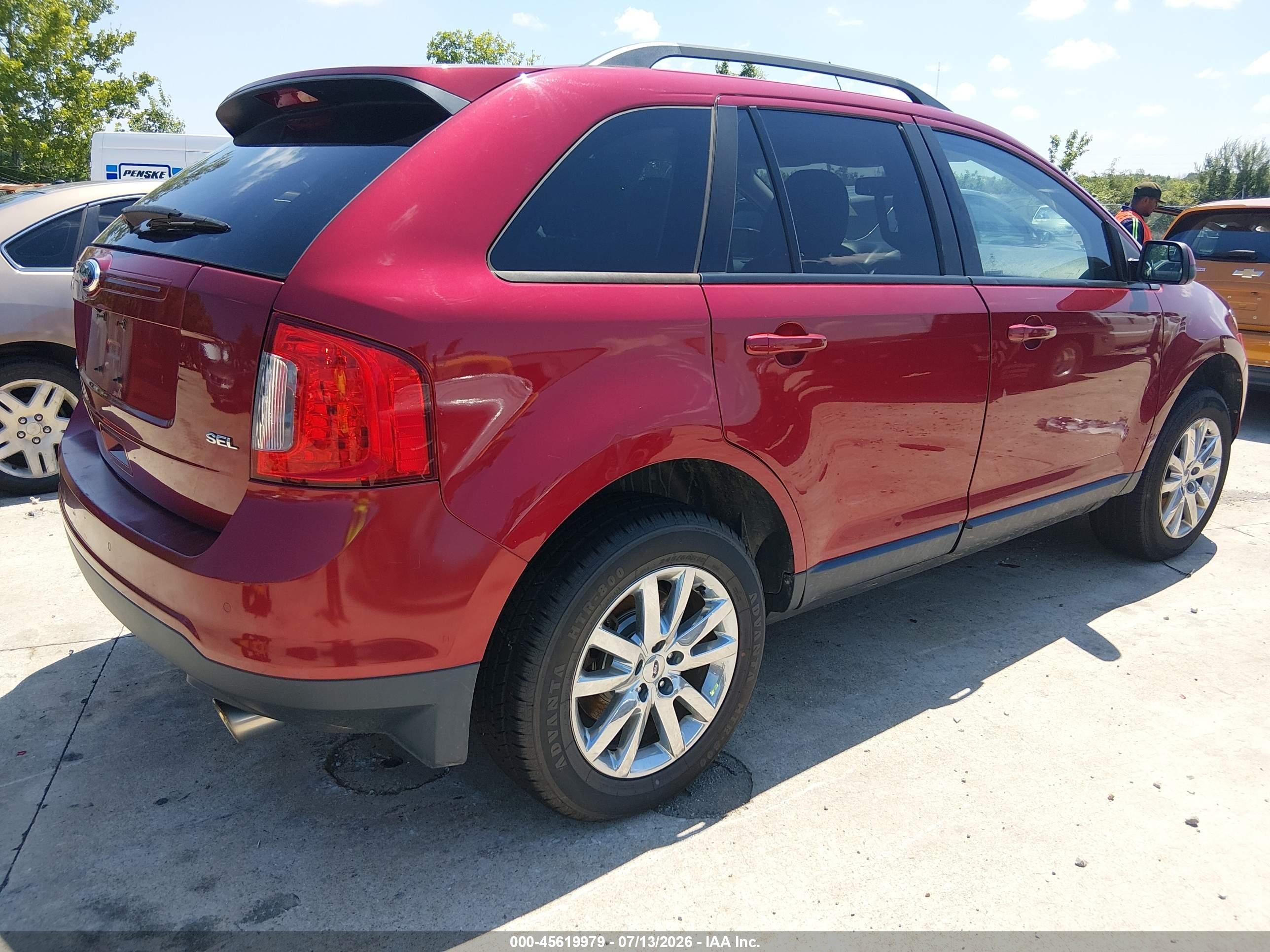 2013 Ford Edge Sel Burgundy vin: 2FMDK3JCXDBB78374