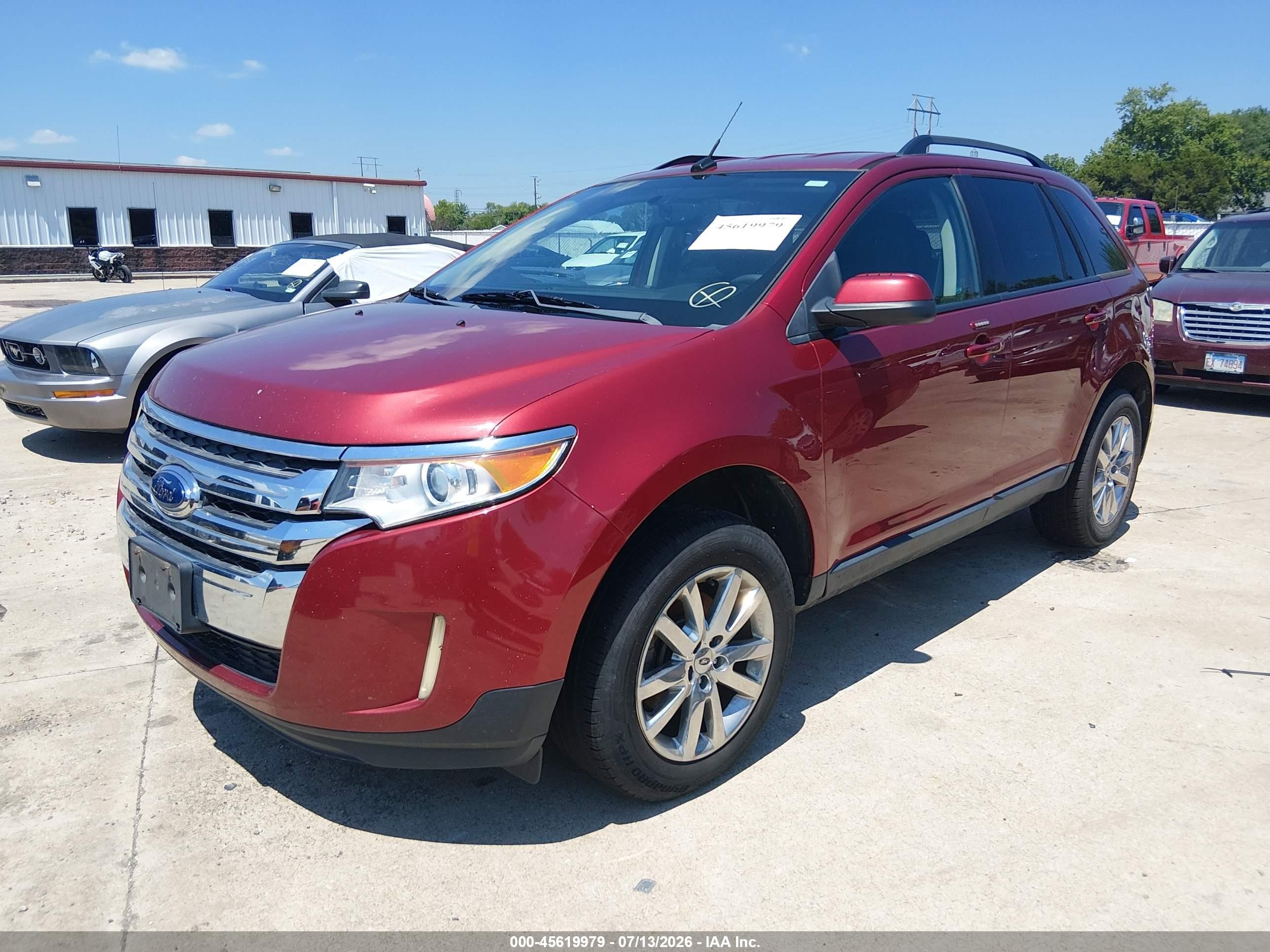 2013 Ford Edge Sel Burgundy vin: 2FMDK3JCXDBB78374