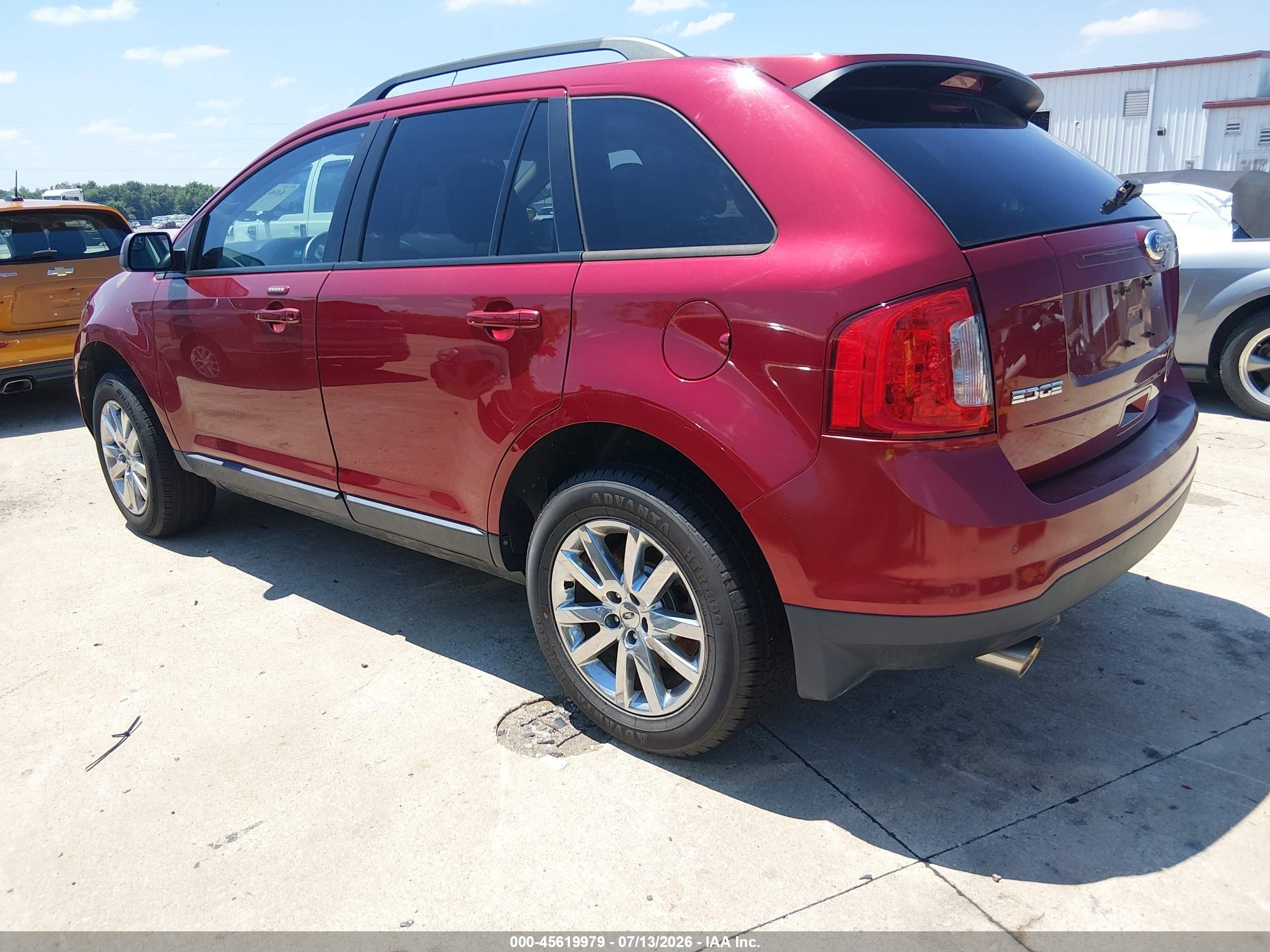 2013 Ford Edge Sel Burgundy vin: 2FMDK3JCXDBB78374