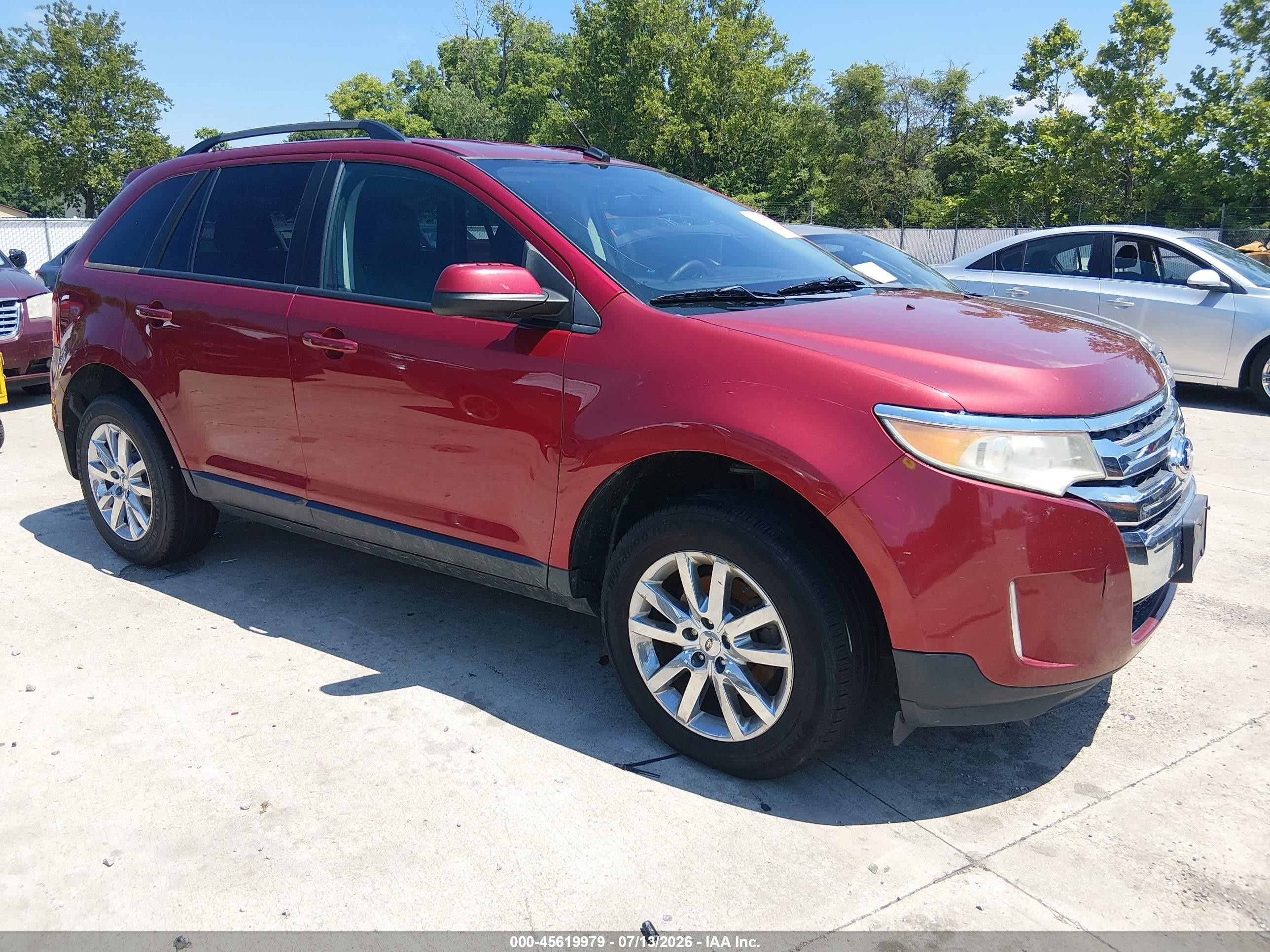 2013 Ford Edge Sel Burgundy vin: 2FMDK3JCXDBB78374