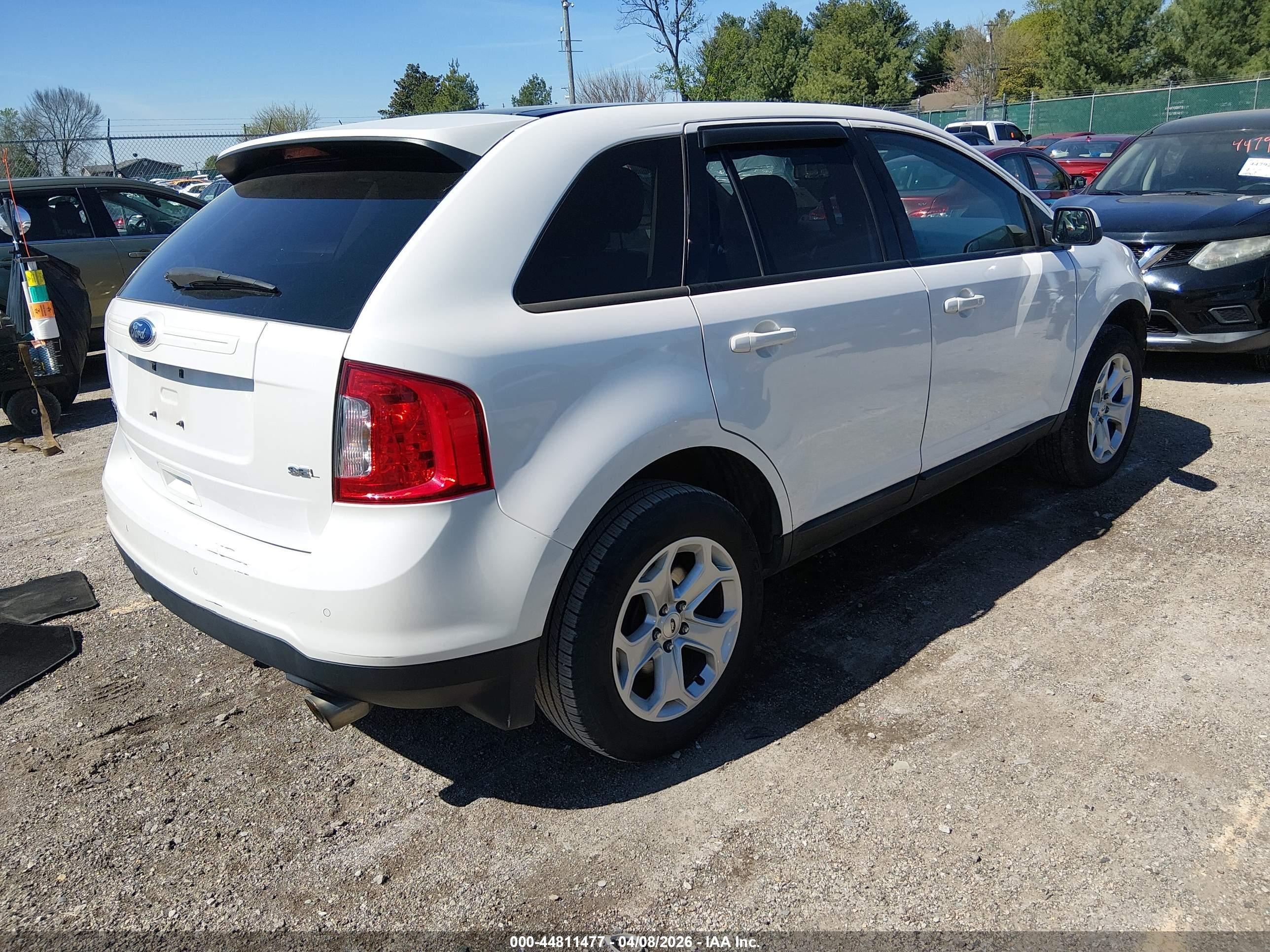 2013 Ford Edge Sel White vin: 2FMDK3JCXDBB82179