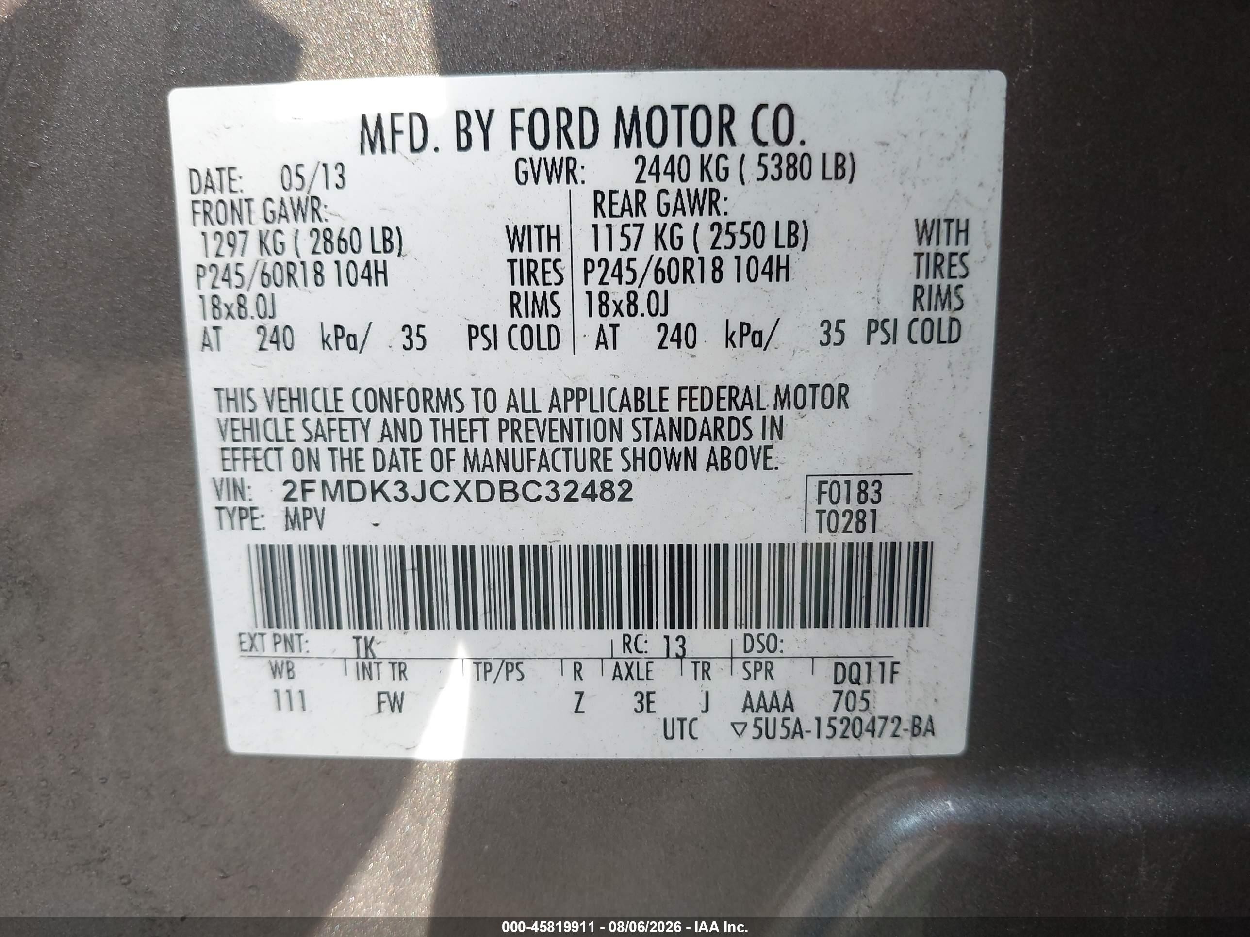 2013 Ford Edge Sel Brown vin: 2FMDK3JCXDBC32482
