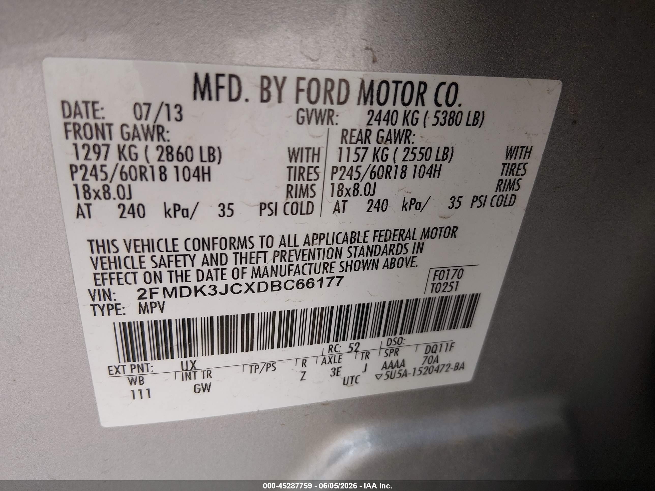 2013 Ford Edge Sel Silver vin: 2FMDK3JCXDBC66177